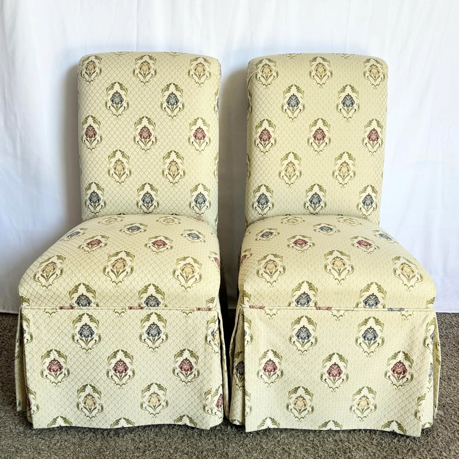 Vintage Regency Skirted Dining Chairs - Set of 4 - 3