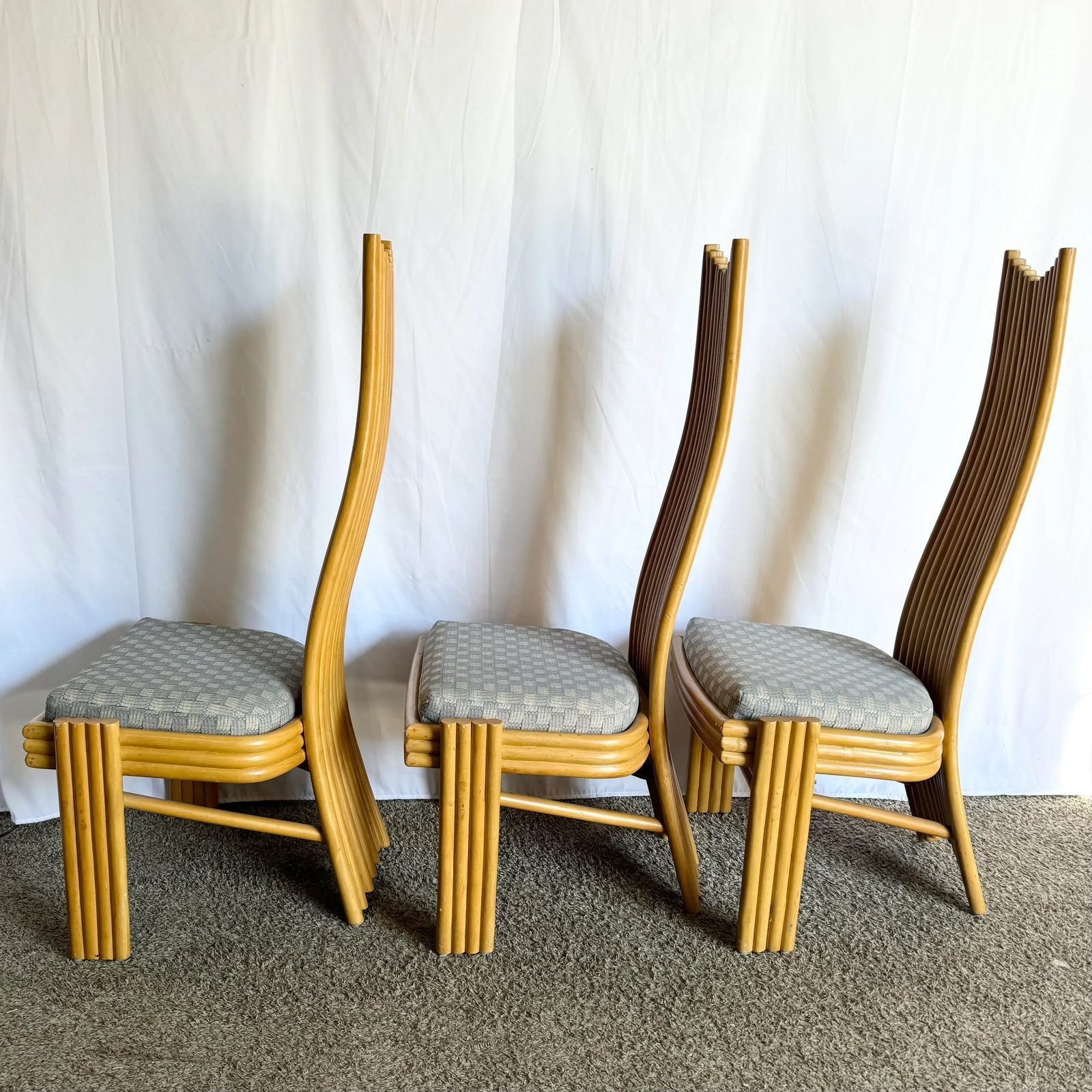 Coastal Boho Rattan High Back Dining Chairs - Set of 6 - 10