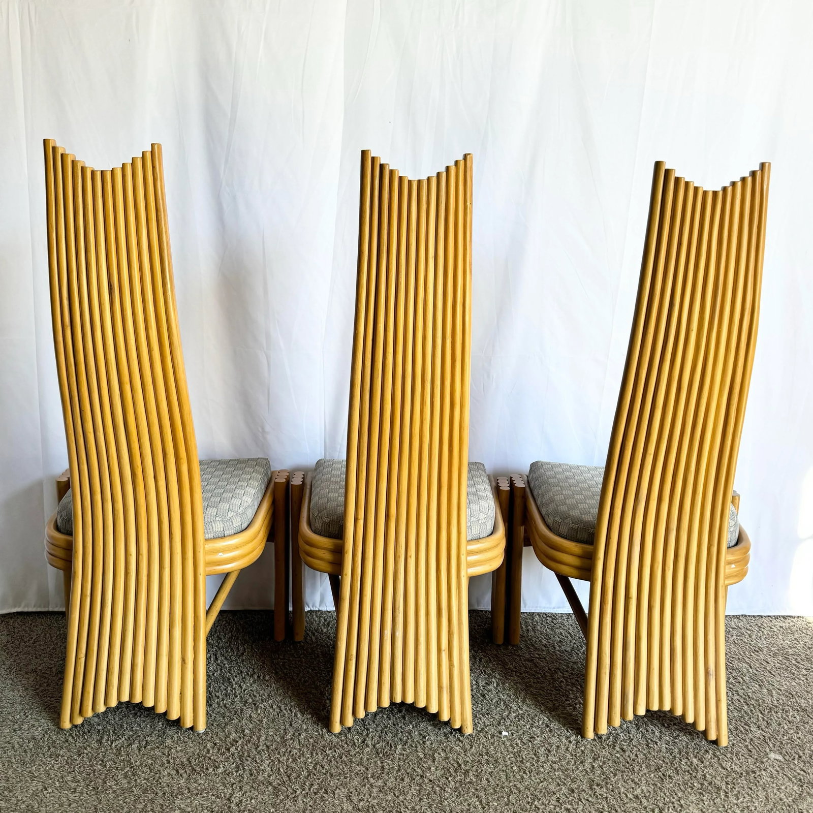 Coastal Boho Rattan High Back Dining Chairs - Set of 6 - 8