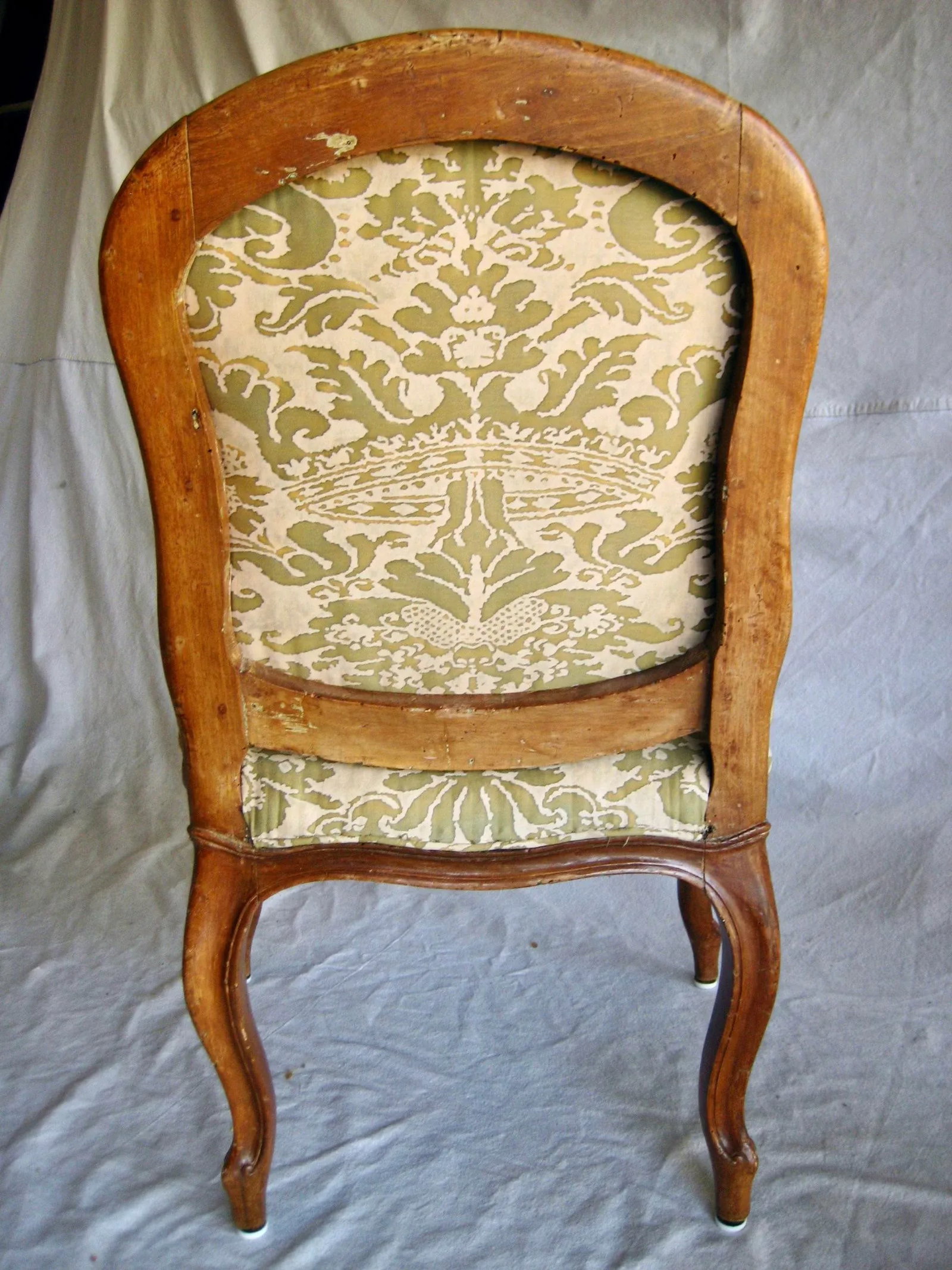 Fortuny Corone Textile on Set of 4 French Louis XV Chairs 18 Century - 4