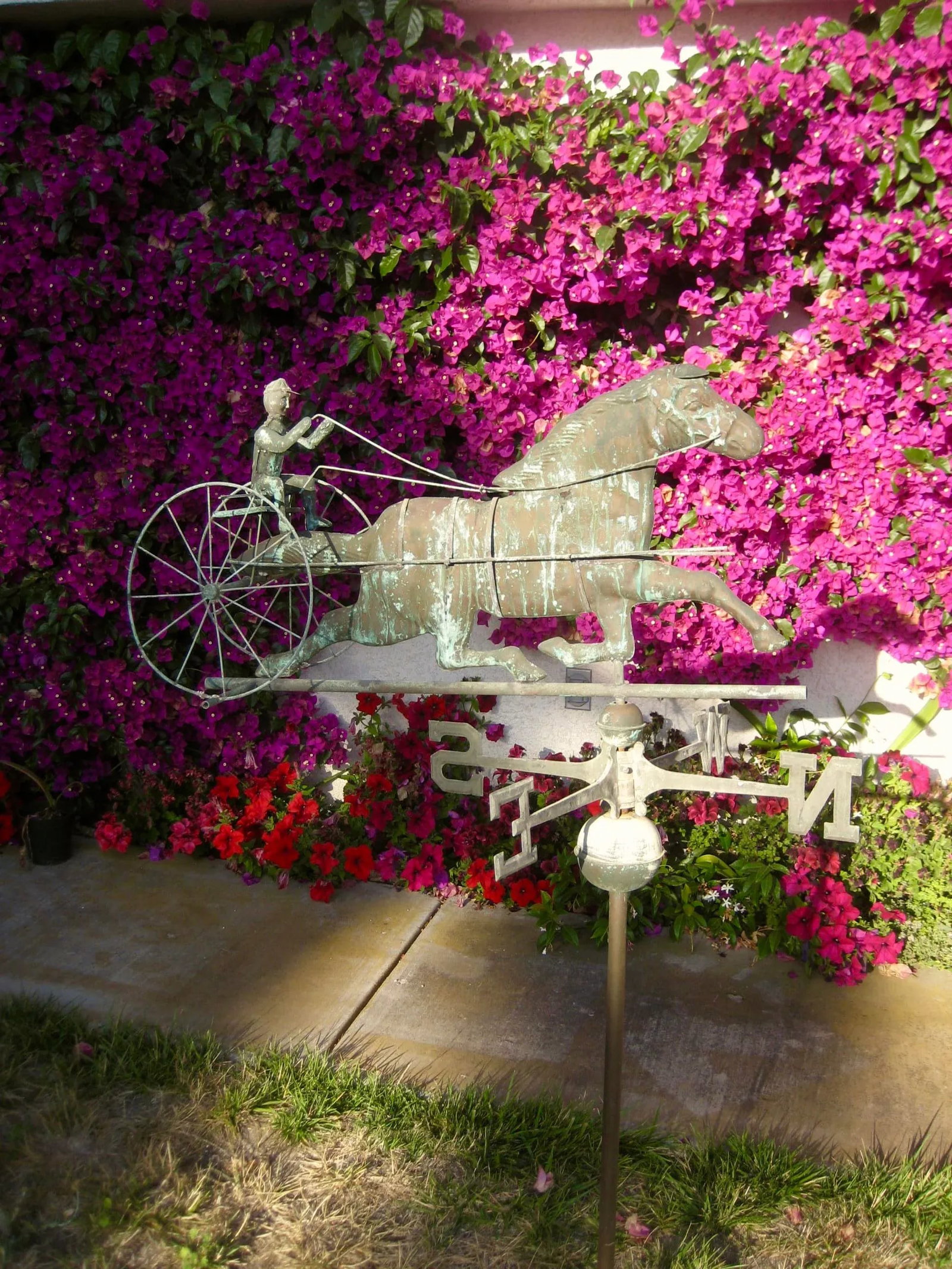Vintage Horse and Buggy Coper Weathervane - 12