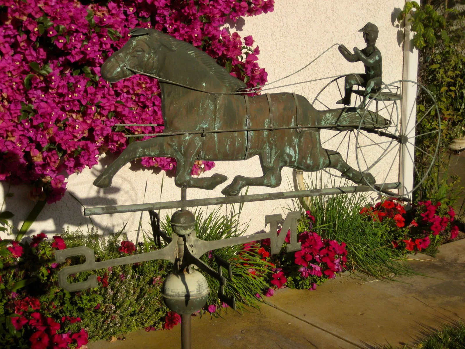 Vintage Horse and Buggy Coper Weathervane - 2