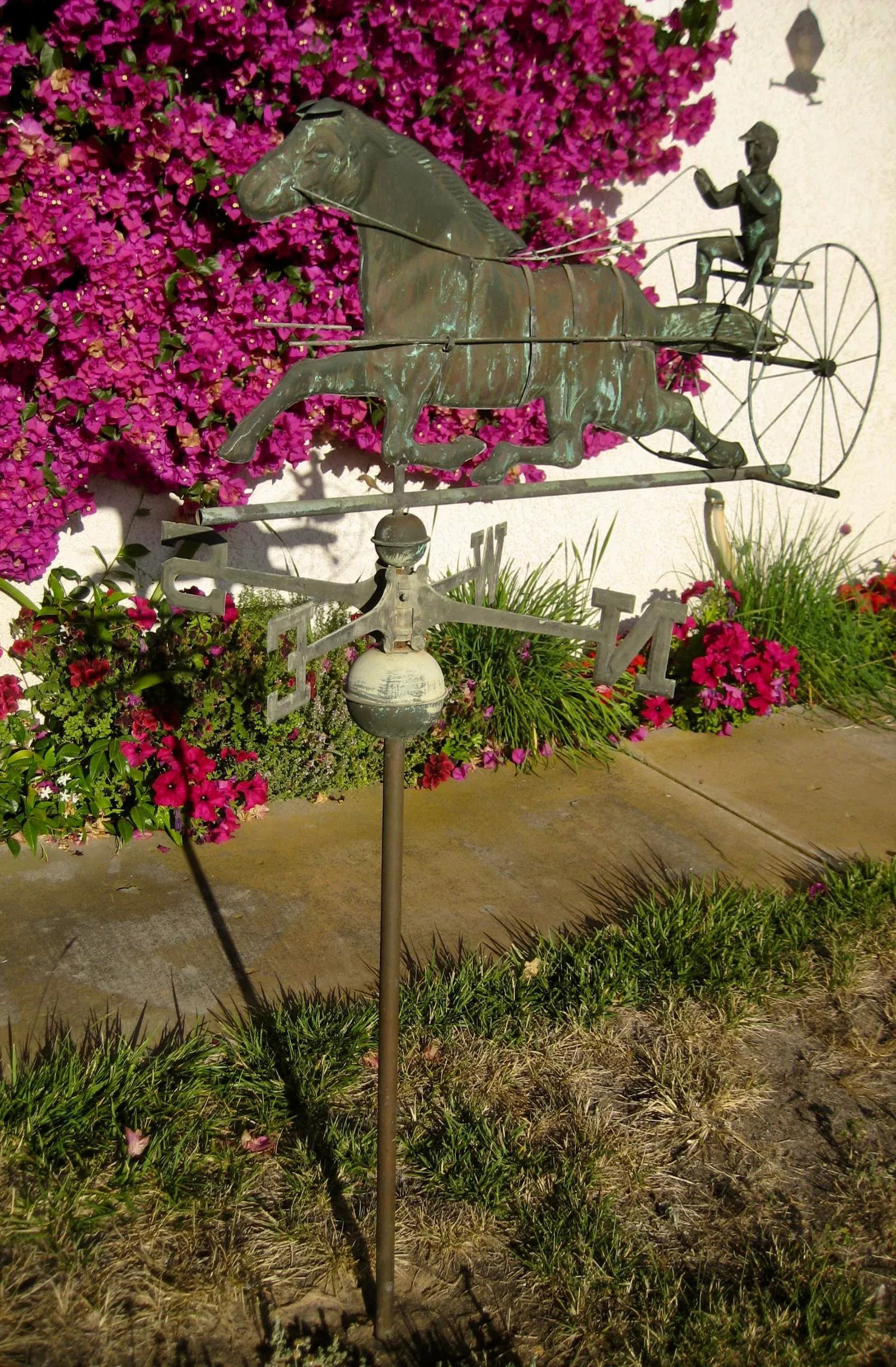 Vintage Horse and Buggy Coper Weathervane - 3