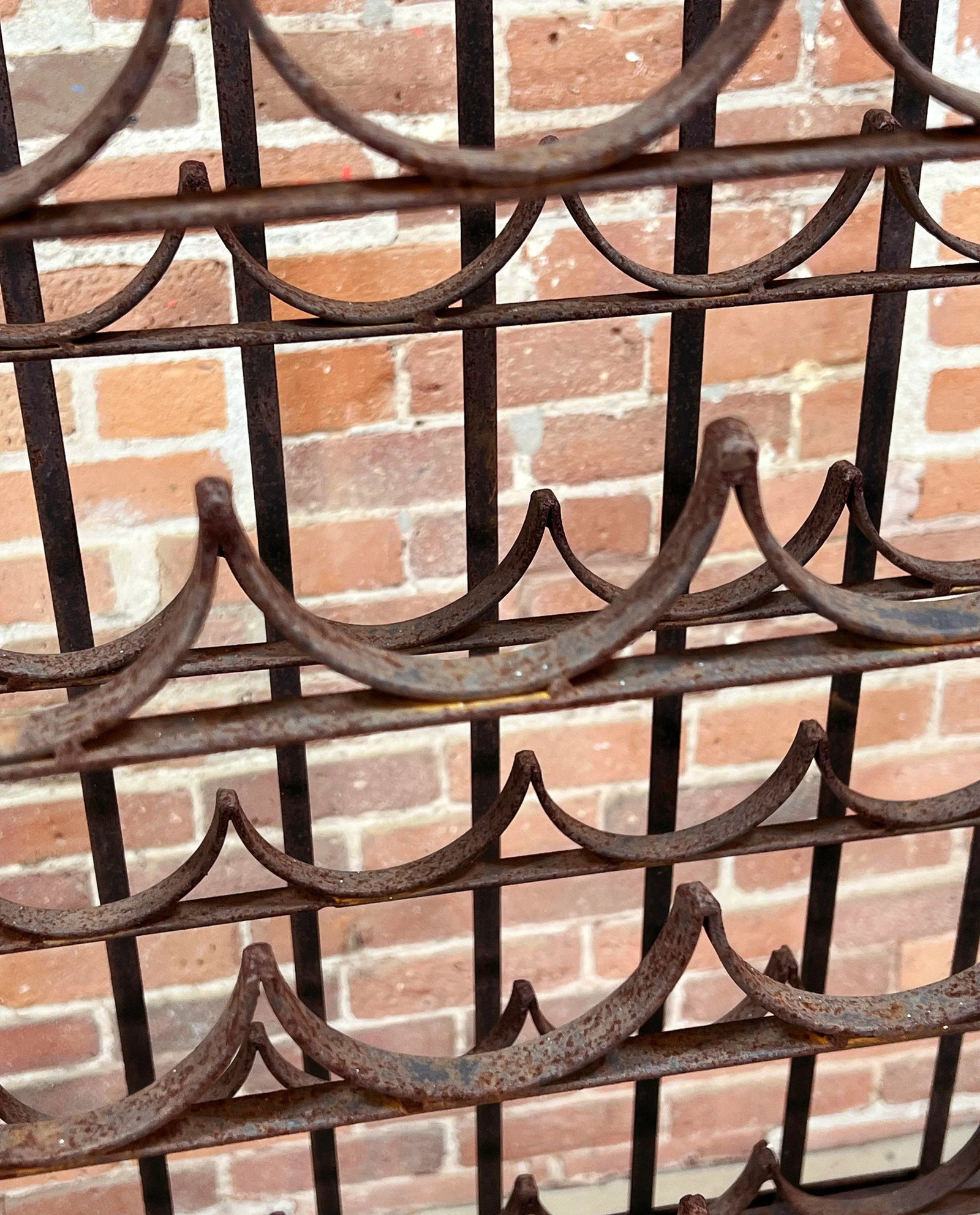 Vintage Wrought Iron Cathedral Style 40 Bottle Wine Rack Cage - 11