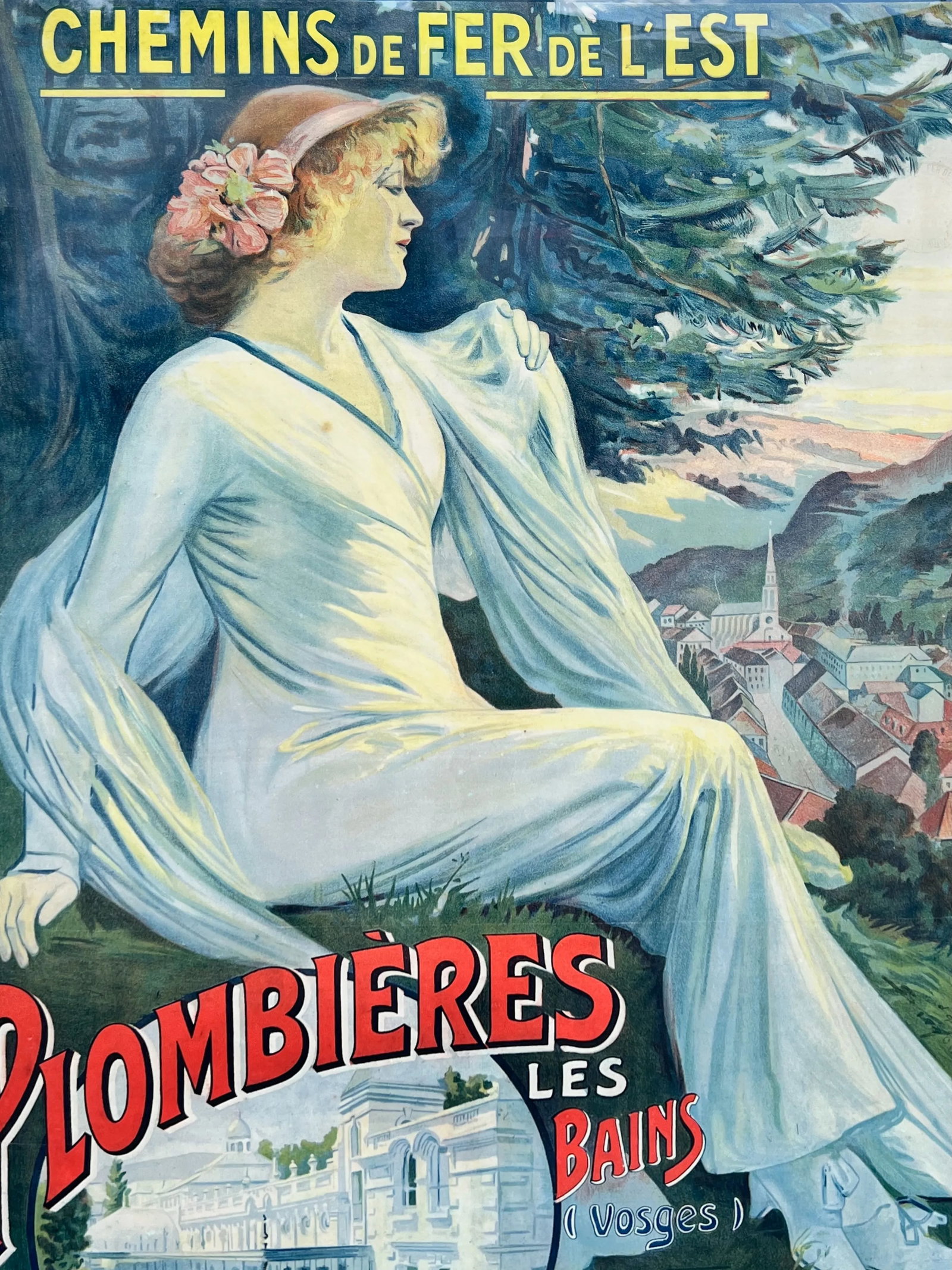 Large French Railroad "Plombières-Les-Bains" Poster by Hugo d'Alesi for Chemins De Fer De - 5