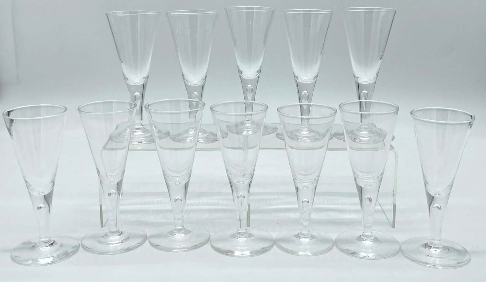 12 1960s Steuben #7924 Controlled Bubble Large Goblets/ Champagnes - 2