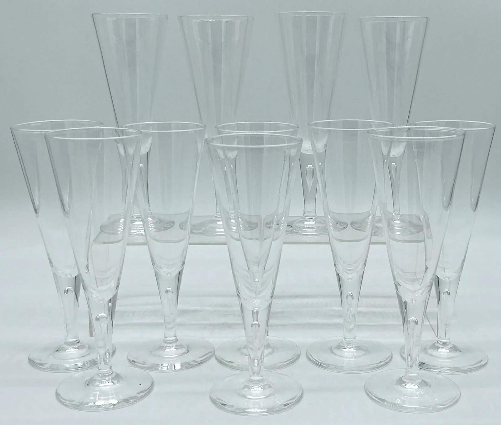 12 1960s Steuben #7924 Controlled Bubble Large Goblets/ Champagnes - 8