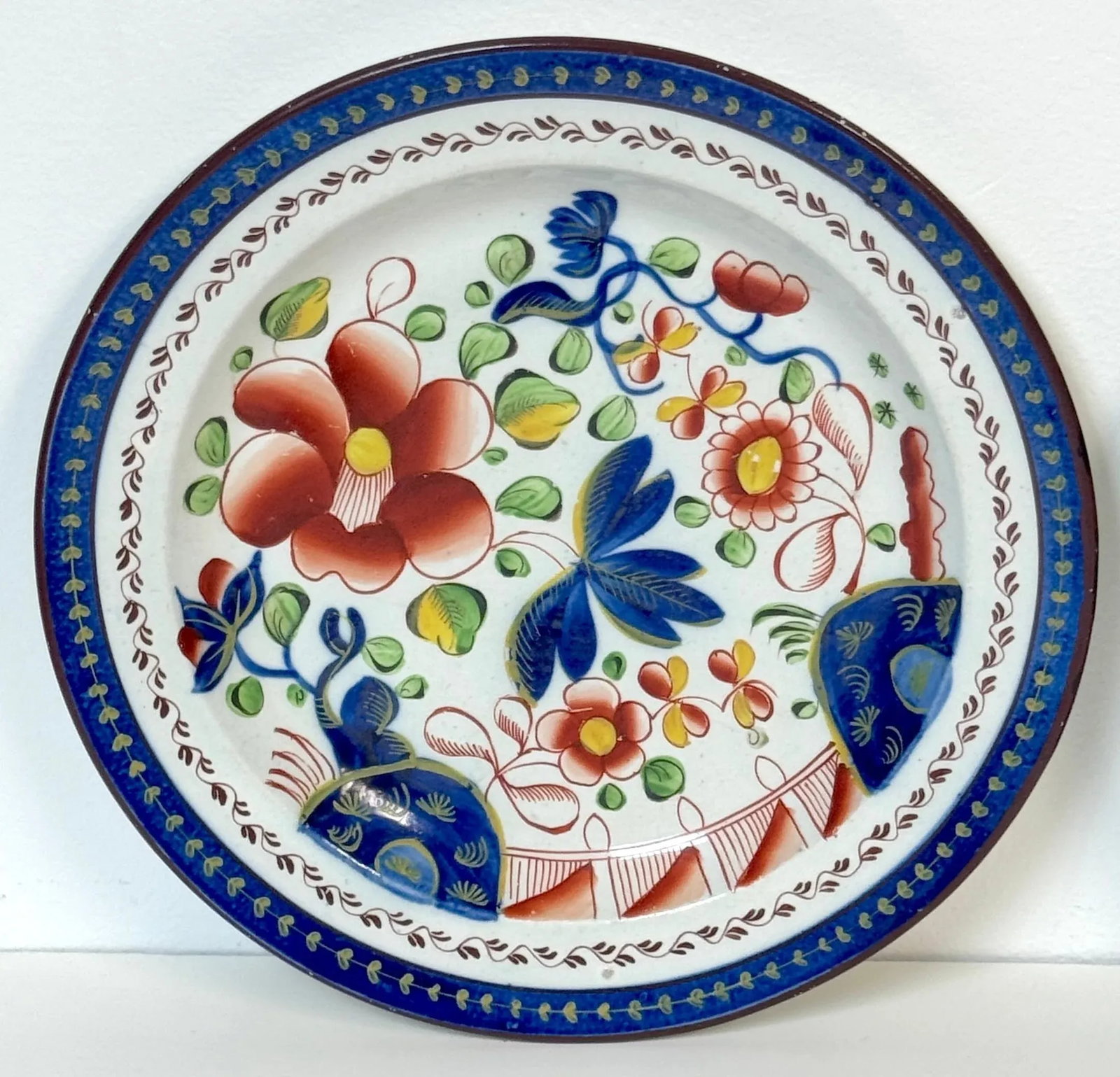 Pair of Gaudy Dutch 'Single Rose ' Pattern Plates - 4