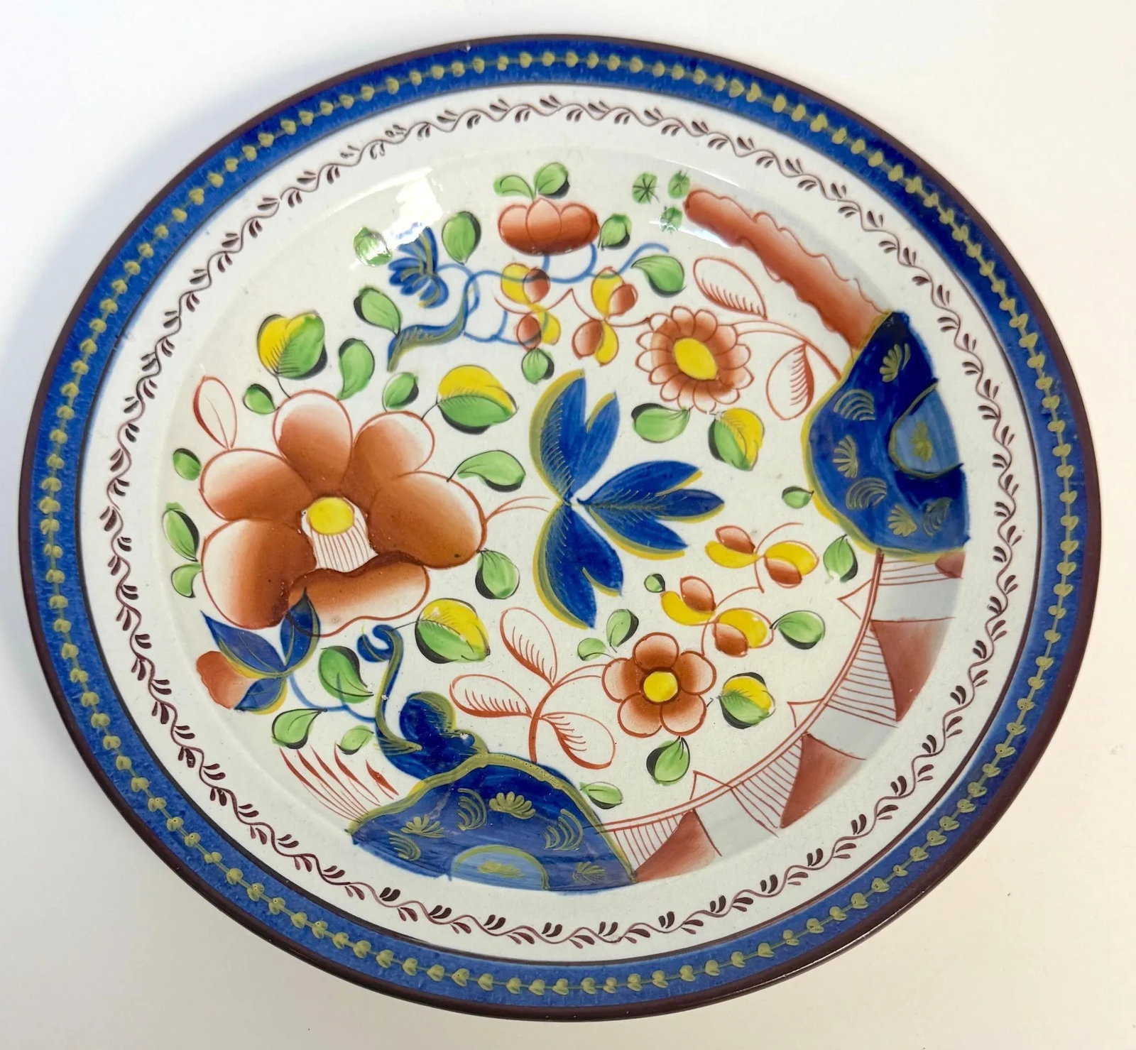 Pair of Gaudy Dutch 'Single Rose ' Pattern Plates - 6