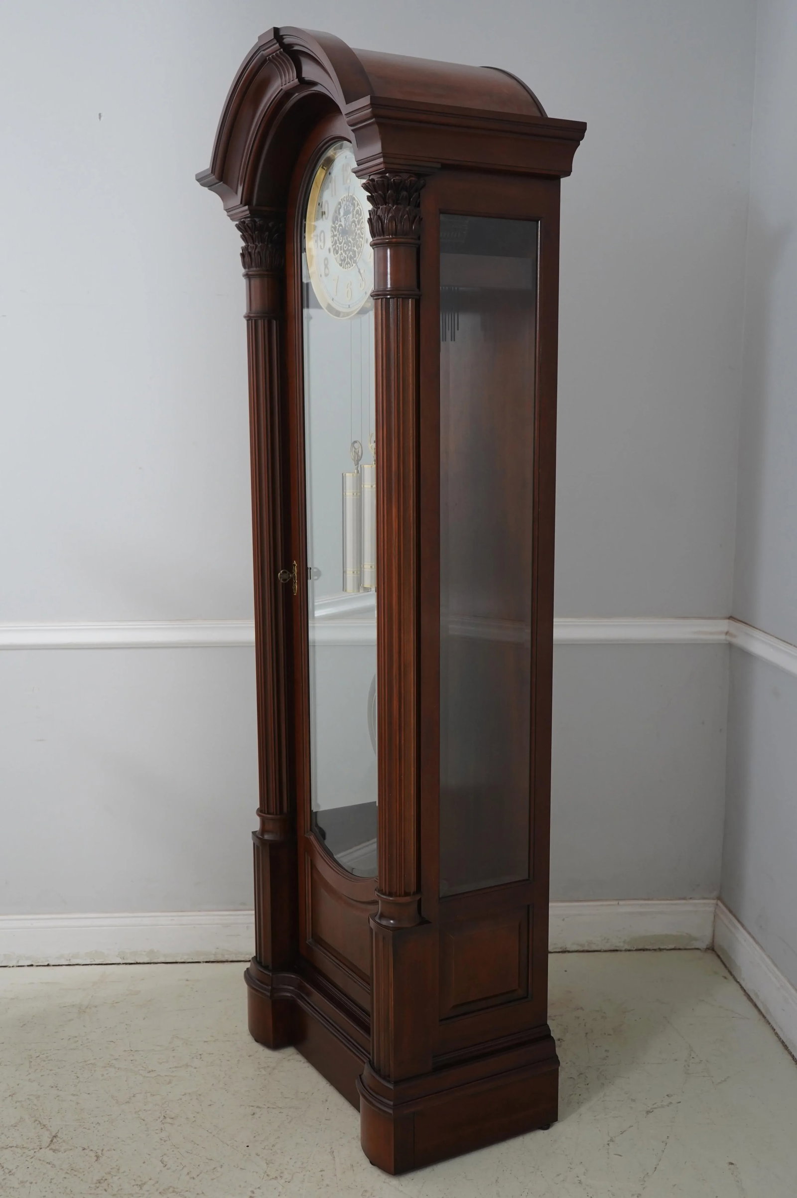 Sligh Dome Top Empire Cherry Grandfather Clock - 2
