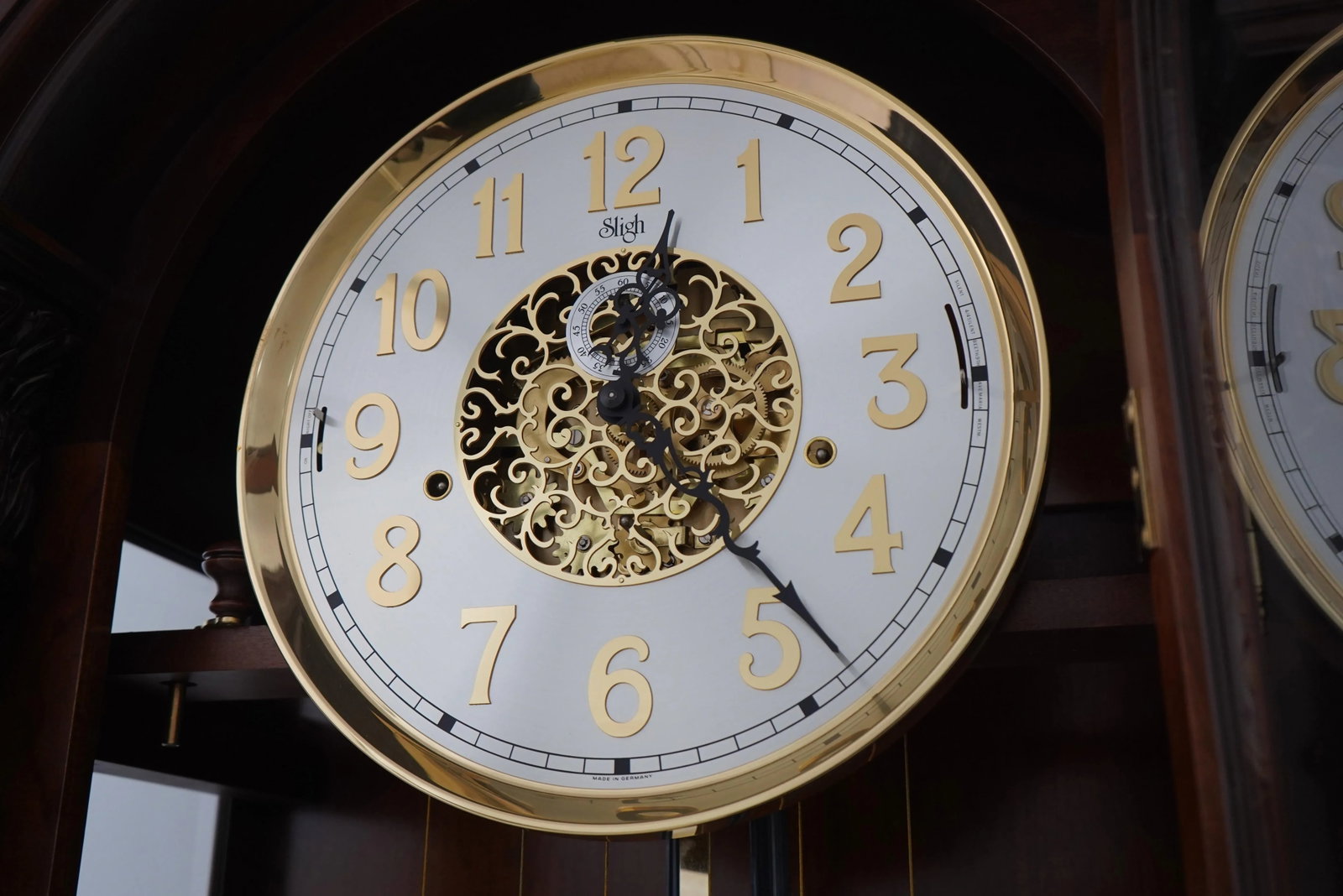 Sligh Dome Top Empire Cherry Grandfather Clock - 5
