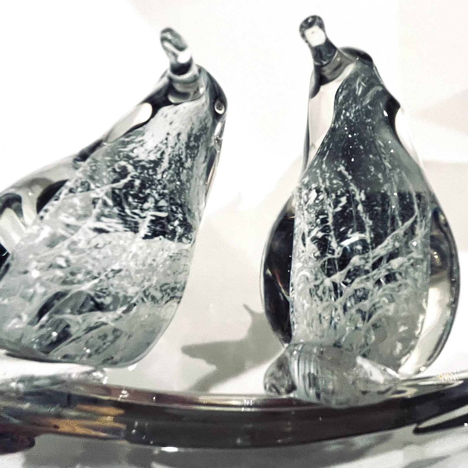 1970's Murano Attributed Blown Glass Love Birds on Branch Figurine - 4