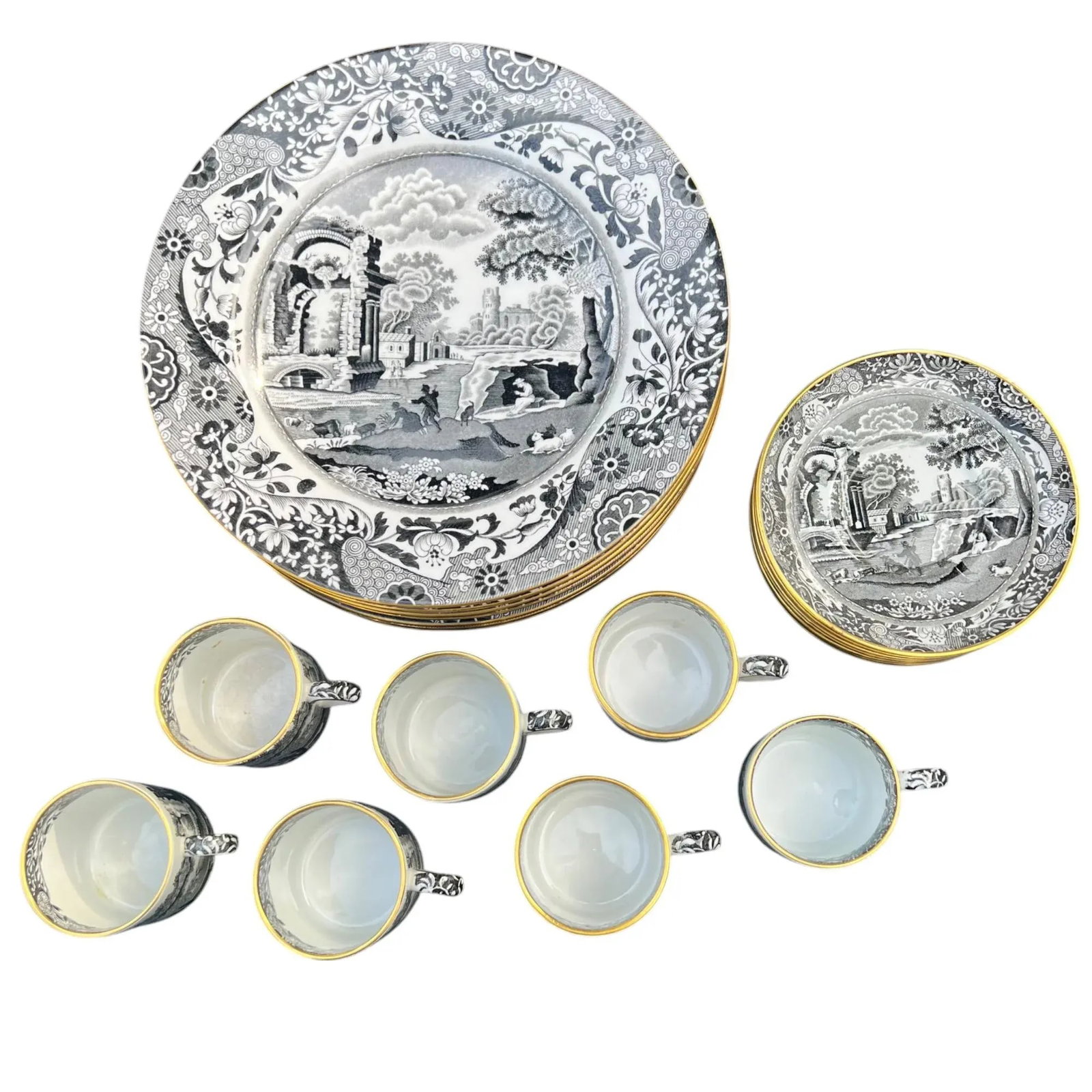 1940s Tiffany & Co.'s Spode "Italian" Pattern Demitasse & Dessert Set - 5