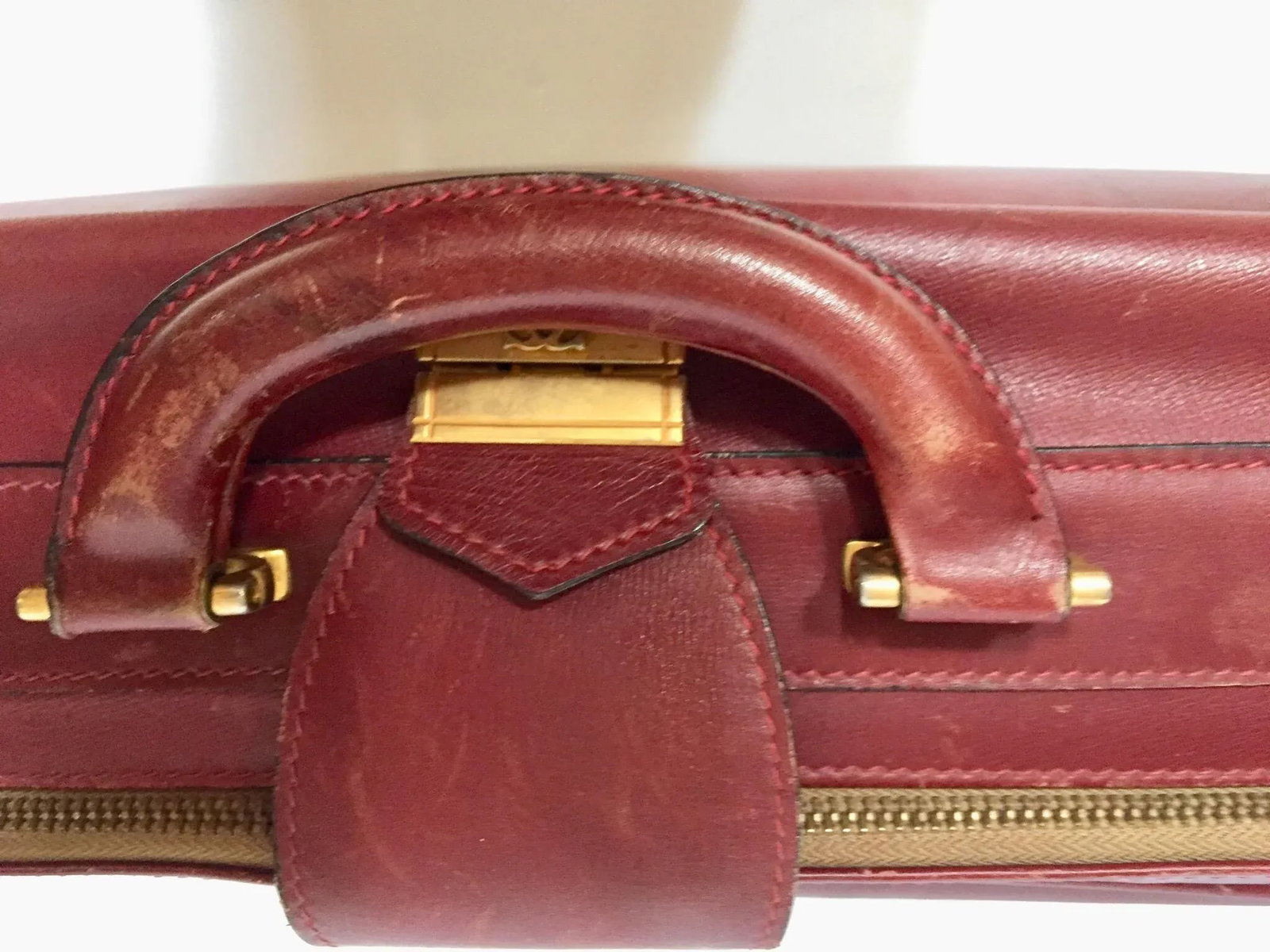 CARTIER Paris Vintage Leather Suitcase Burgundy Bordeaux Luggage - 7