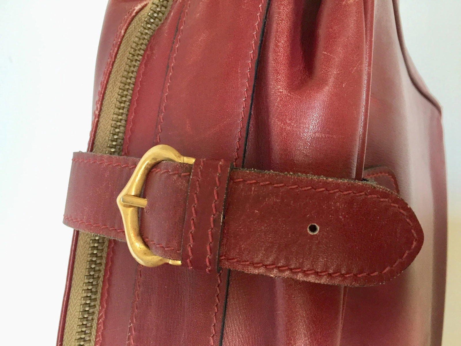 CARTIER Paris Vintage Leather Suitcase Burgundy Bordeaux Luggage - 8