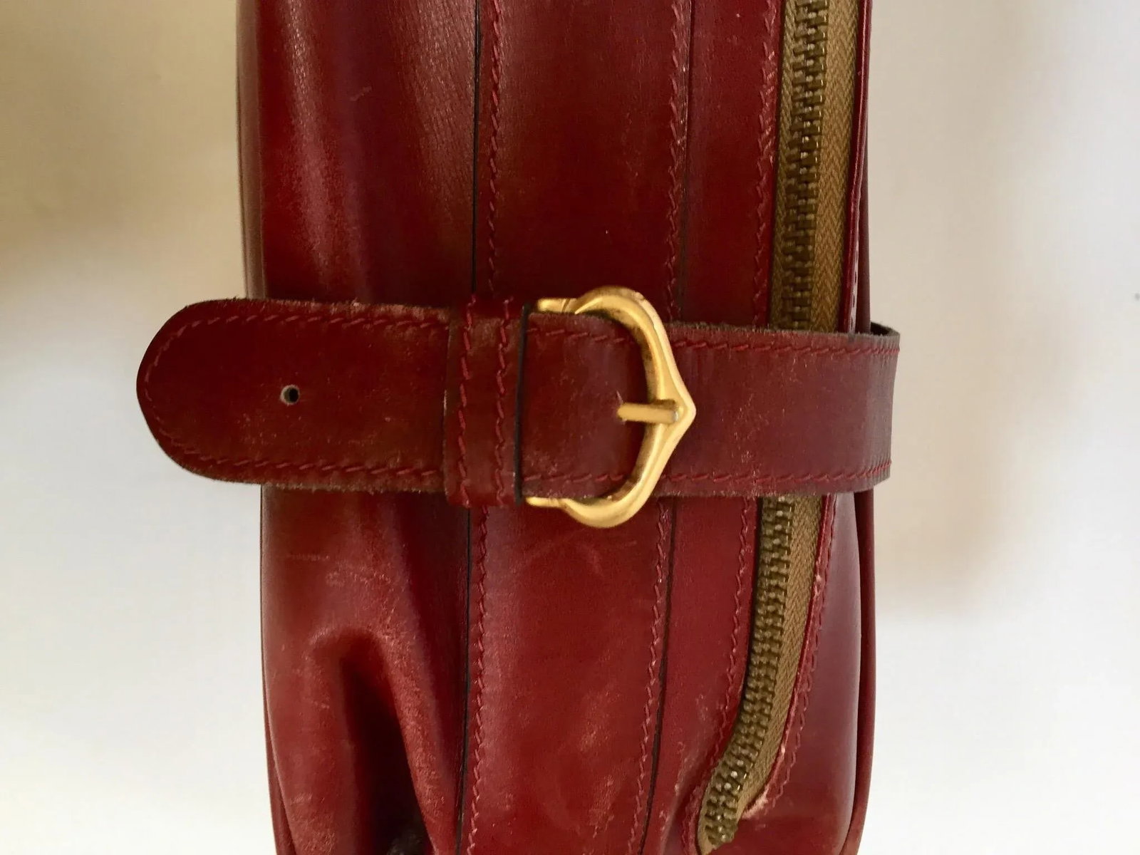 CARTIER Paris Vintage Leather Suitcase Burgundy Bordeaux Luggage - 9