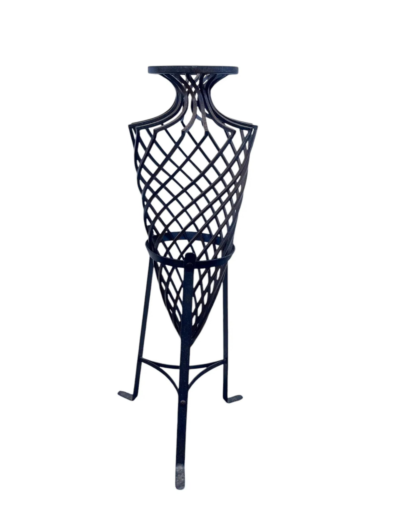 1980s Hand-Forged Wrought Iron Torpedo Urns- Set of 3 - 8