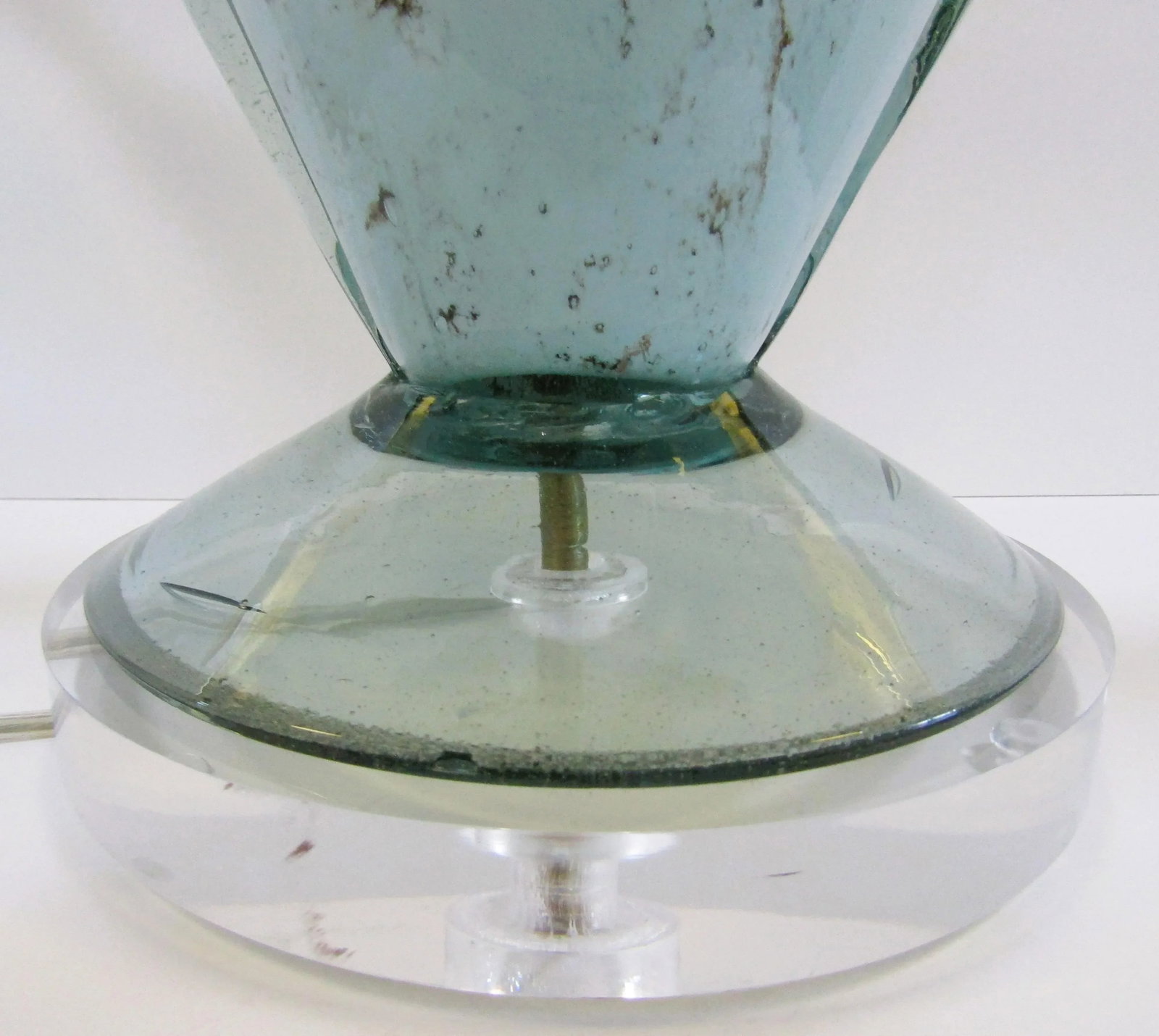 Large Vintage Murano Glass Allison K. West Thumbprints Art Glass Table Lamp - 6