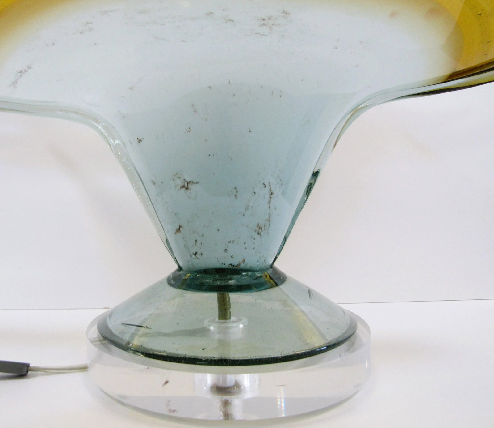 Large Vintage Murano Glass Allison K. West Thumbprints Art Glass Table Lamp - 7