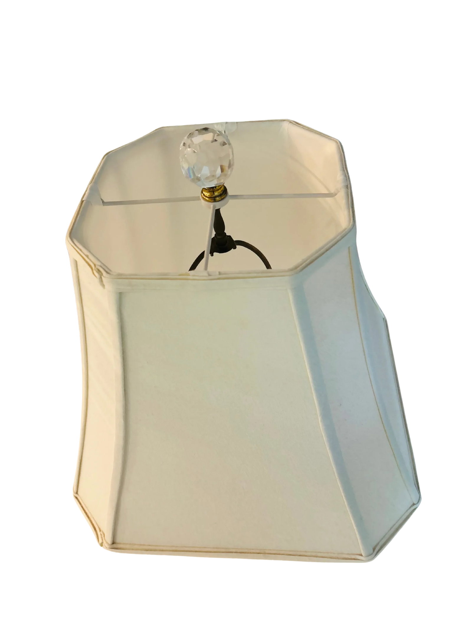 Vintage Waterford Crystal Table Lamp - Cut Crystal Brass Accents - 4