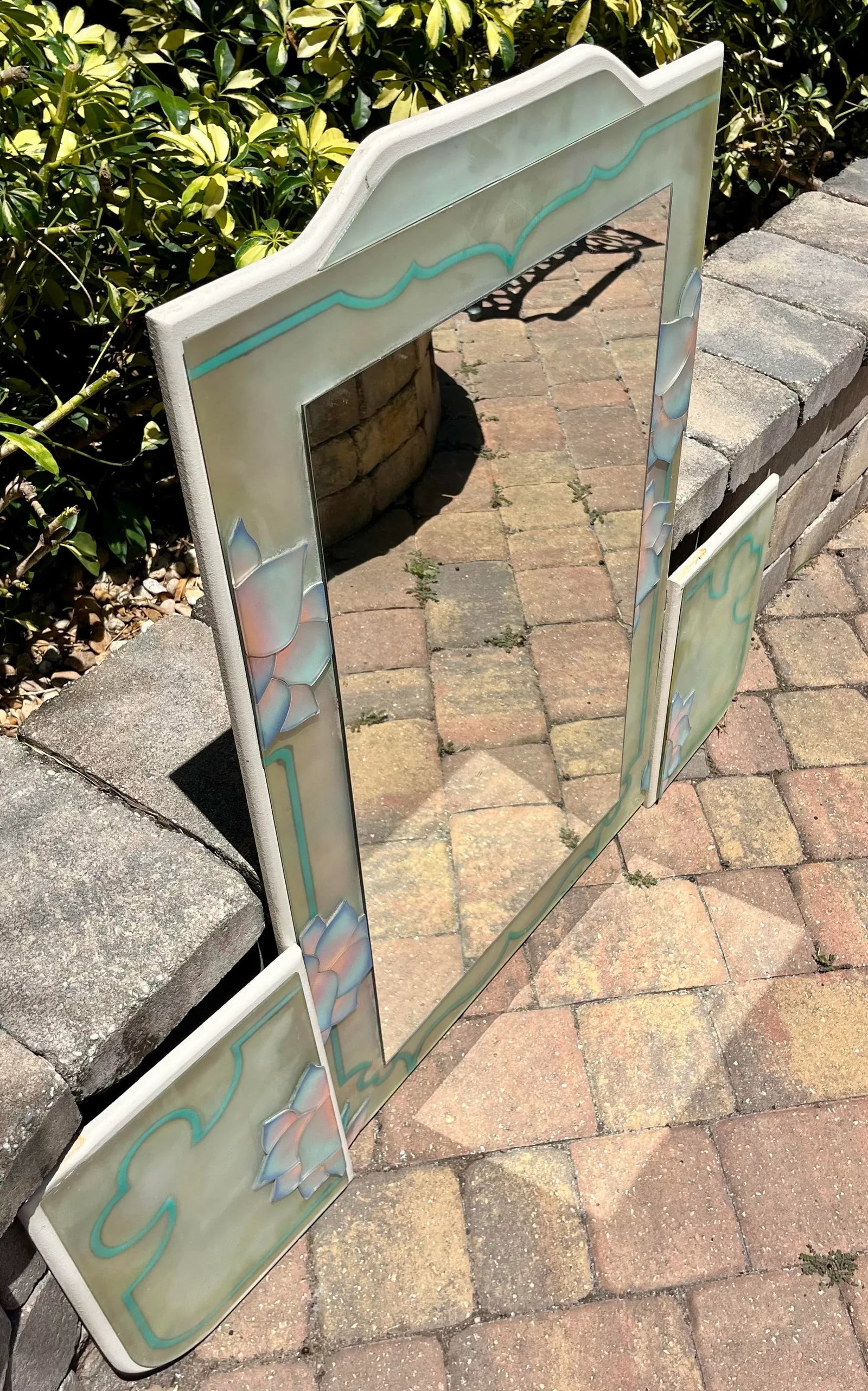 3 Piece David Marshall Signed and Numbered Hanging Wall Mirror Design, 1980s - 4