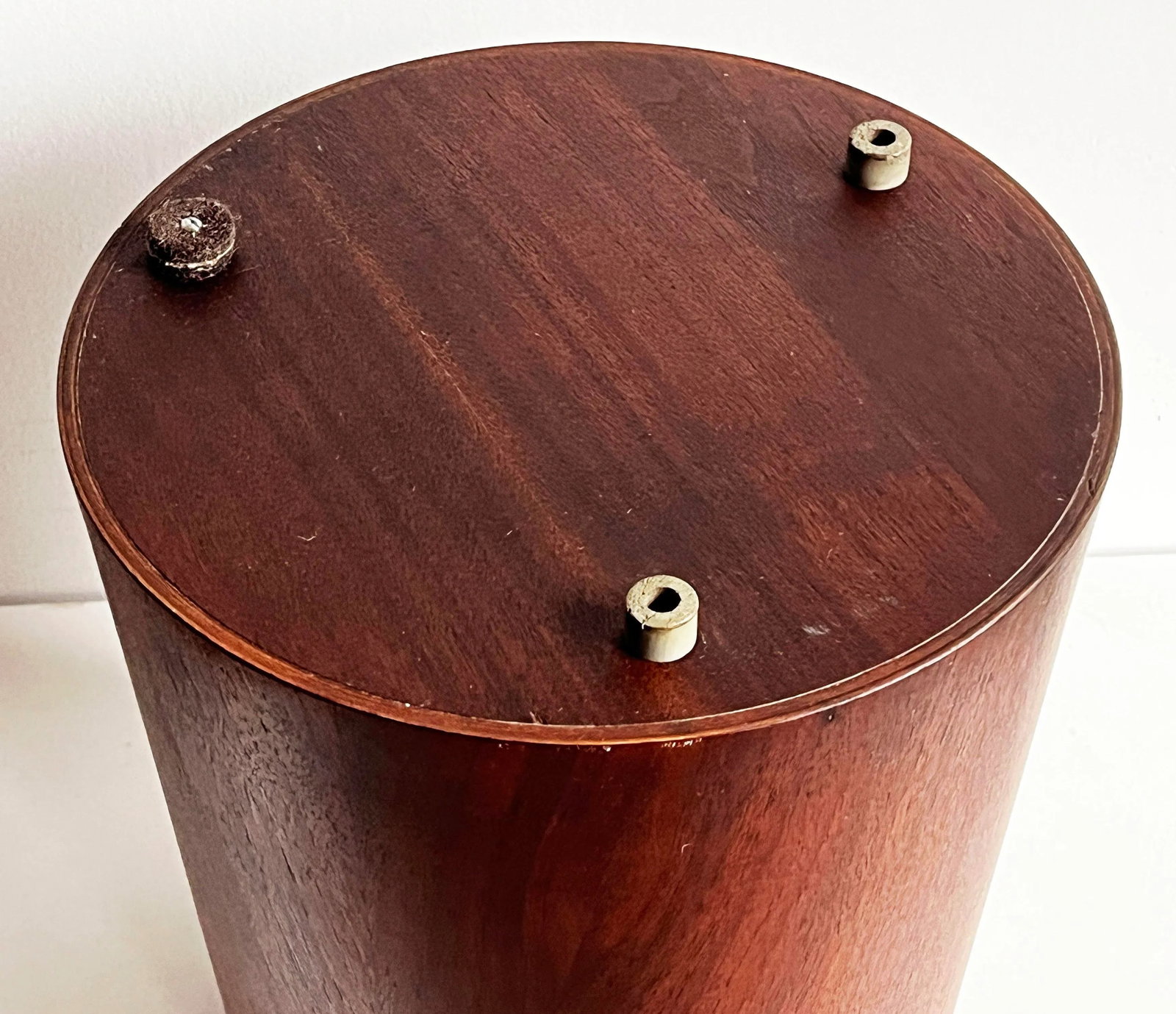 Vintage Mid Century Modern Jens Risom Walnut Wastebasket / Trash Bin - 11