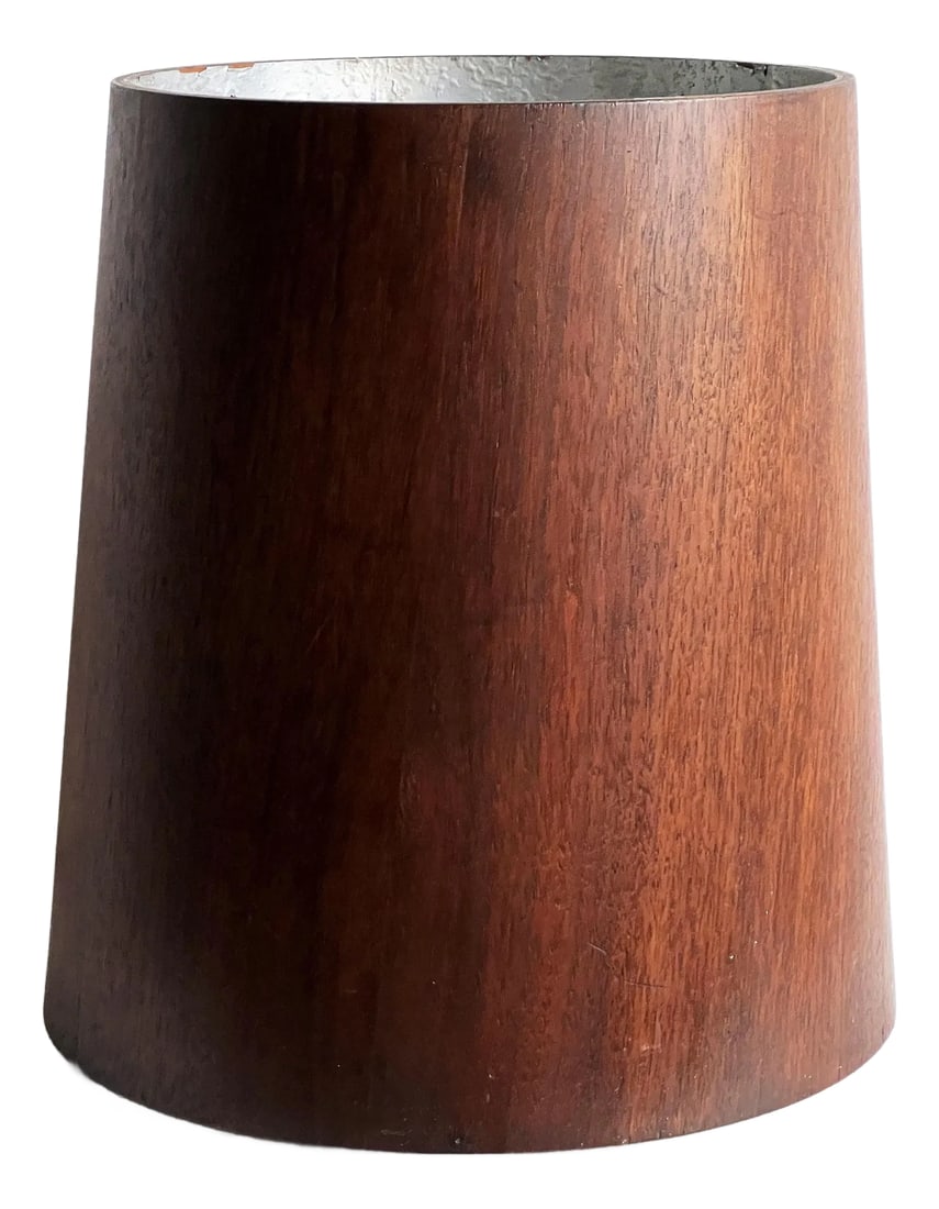 Vintage Mid Century Modern Jens Risom Walnut Wastebasket / Trash Bin (1 of 11)