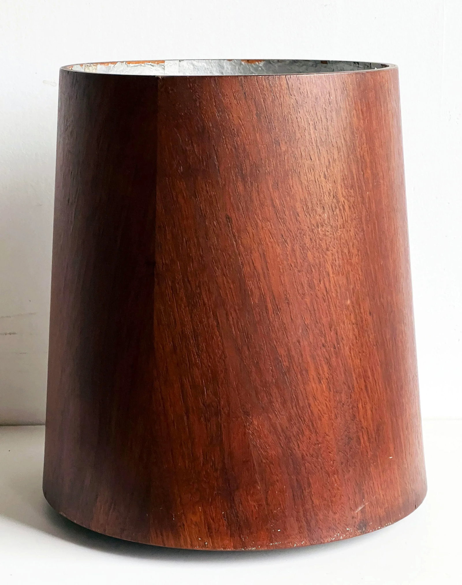 Vintage Mid Century Modern Jens Risom Walnut Wastebasket / Trash Bin - 8