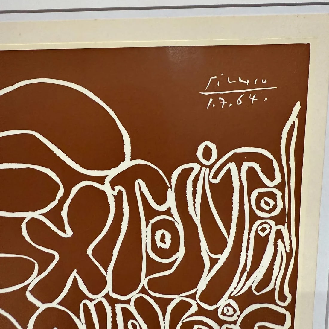 1964 Picasso Poster Exposition Vallauris, Mid-Century Modern, Paper - 3