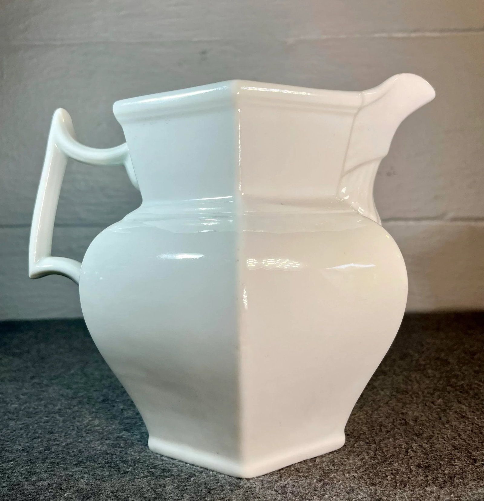 19th Century White Ironstone Pitcher - 2