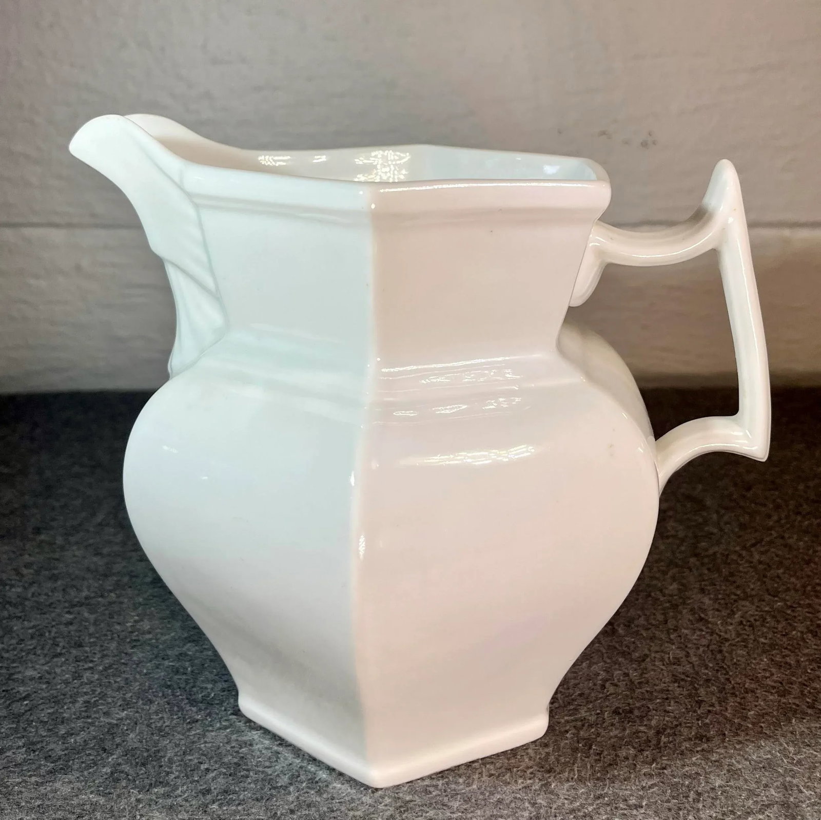 19th Century White Ironstone Pitcher - 4