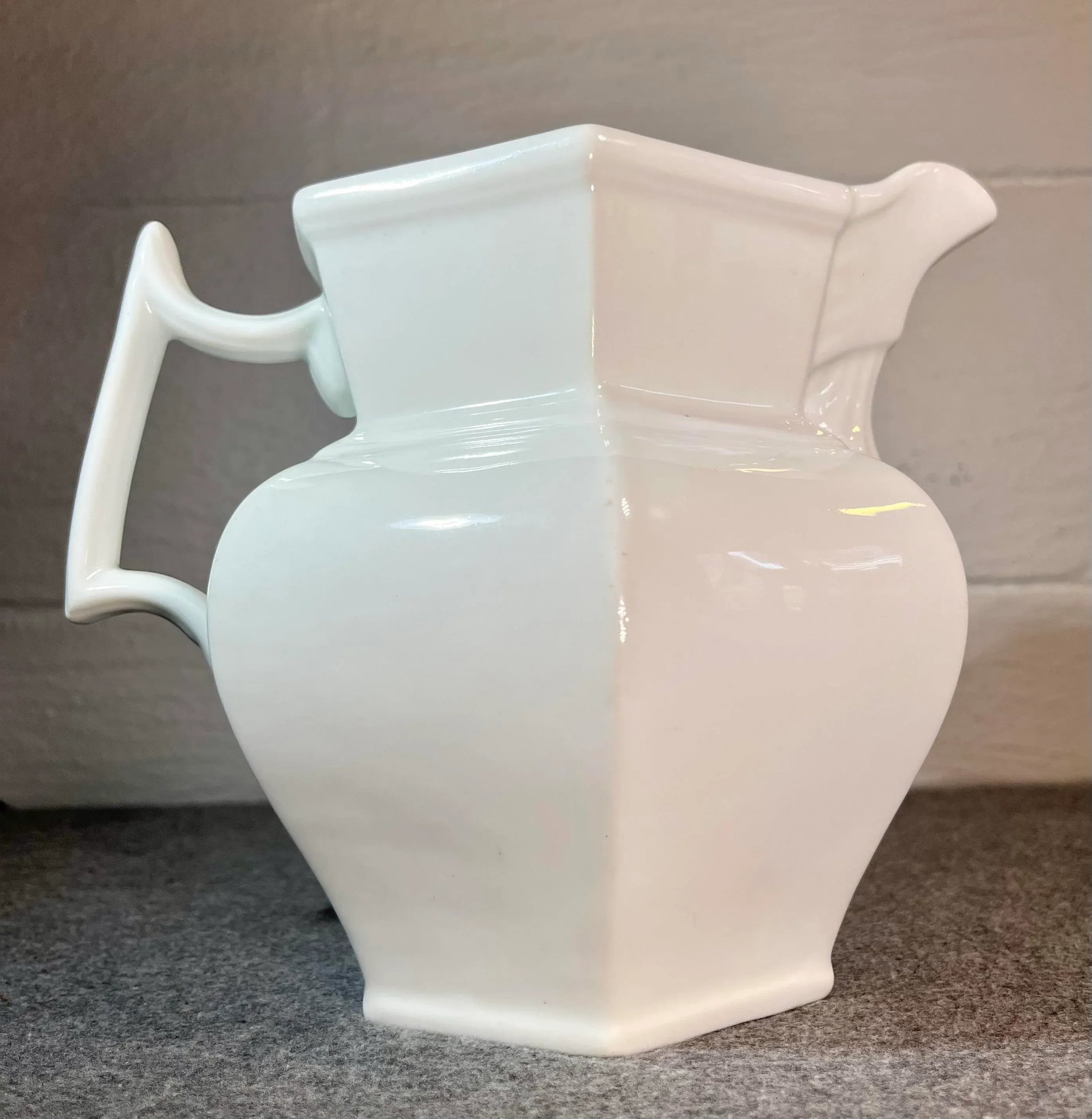 19th Century White Ironstone Pitcher - 6