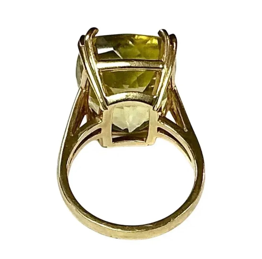 14k Yellow Gold Citrine Cocktail Ring - 4