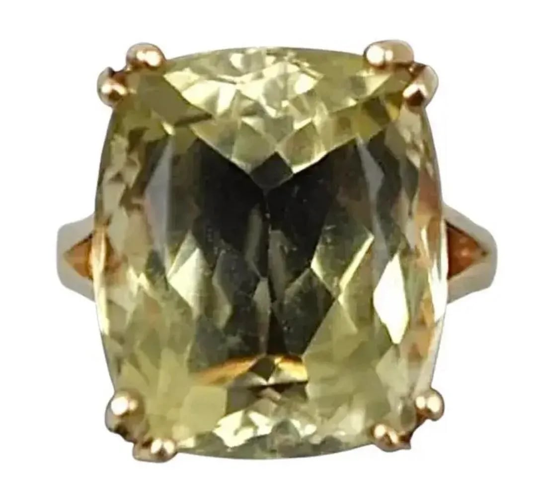 14k Yellow Gold Citrine Cocktail Ring - 5