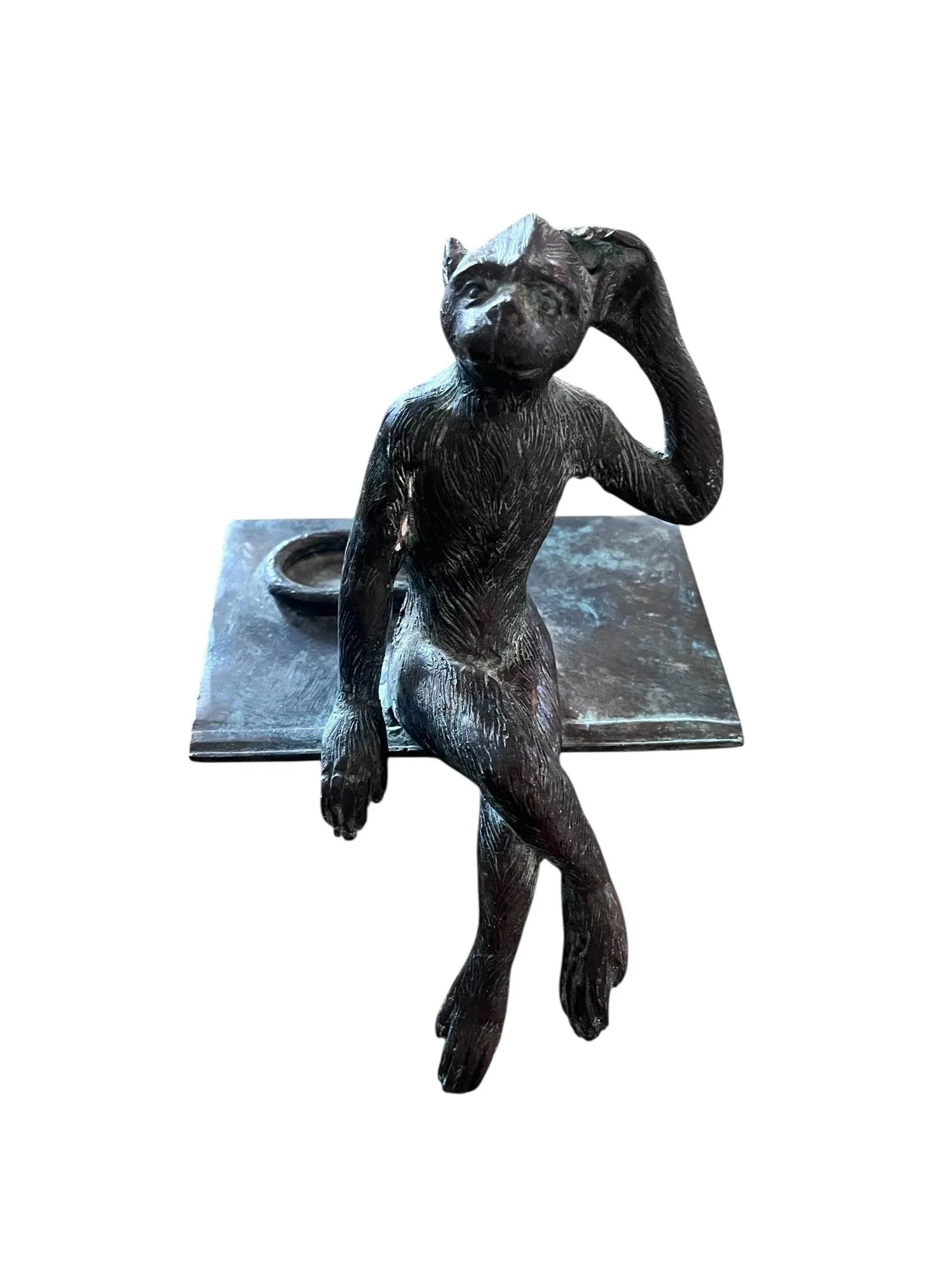 1980s Maitland Smith Seated Monkey Bronze Box - 11