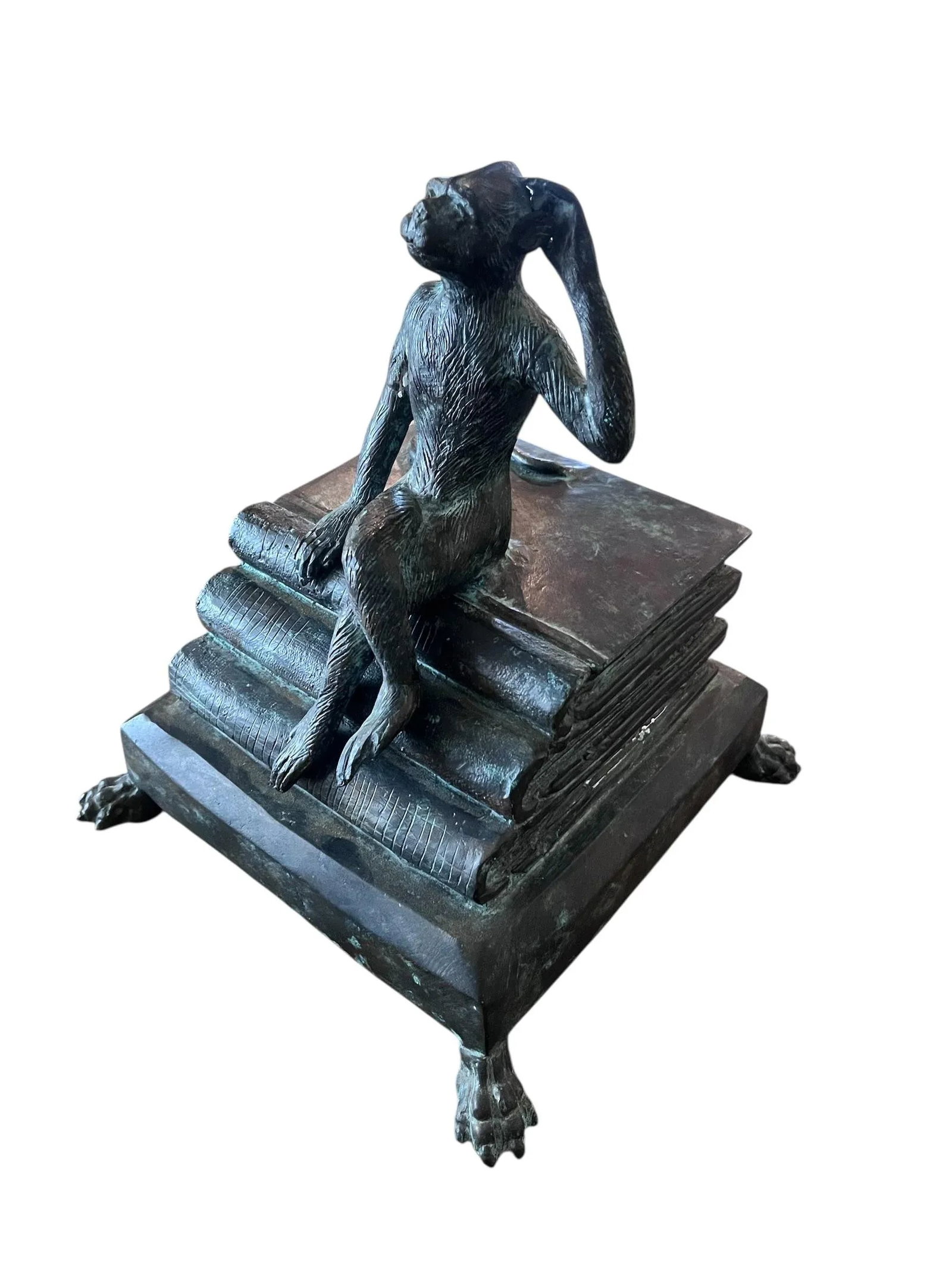 1980s Maitland Smith Seated Monkey Bronze Box - 5