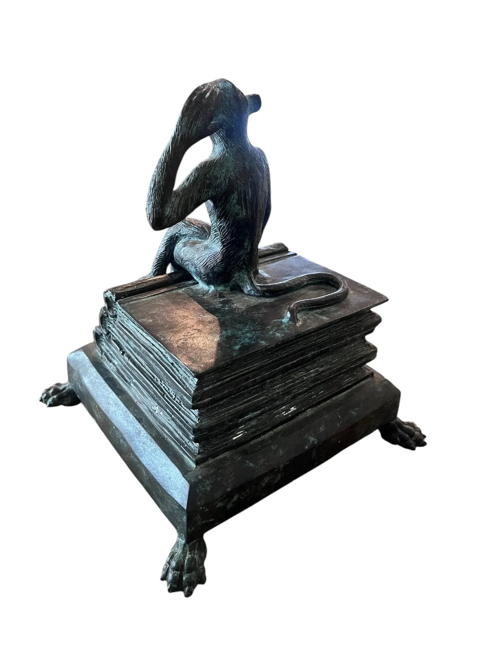 1980s Maitland Smith Seated Monkey Bronze Box - 6