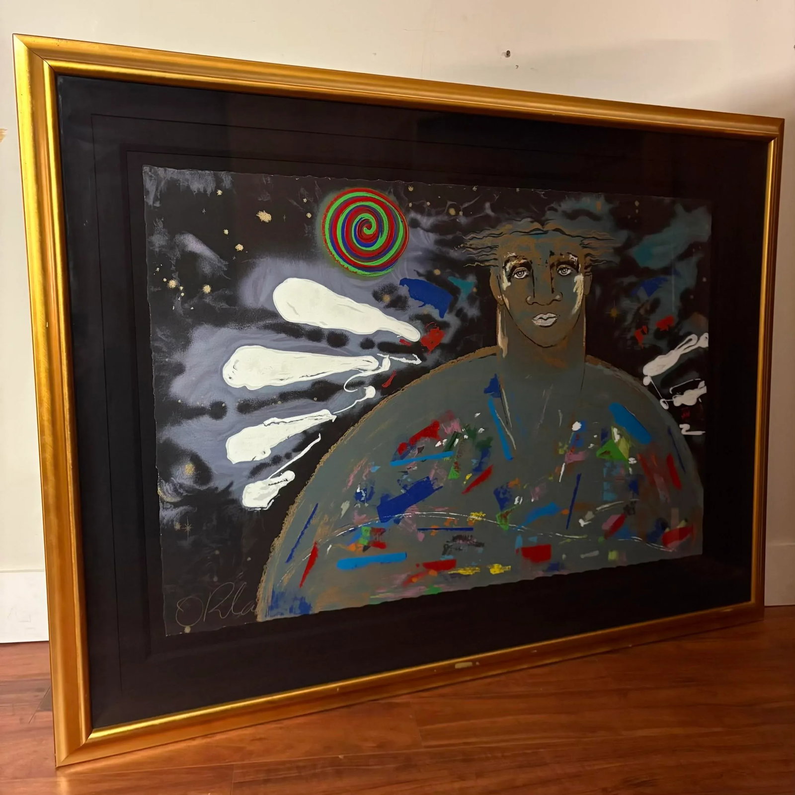 Orlando Agudelo-Botero Large Signed Enhanced Serigraph With Metallic Accents - 3