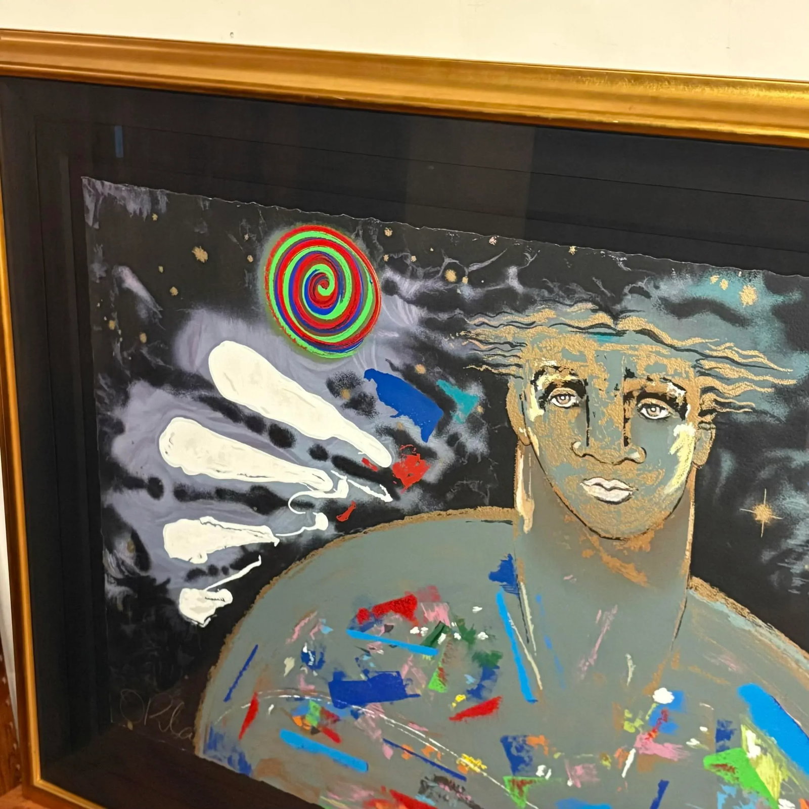 Orlando Agudelo-Botero Large Signed Enhanced Serigraph With Metallic Accents - 7
