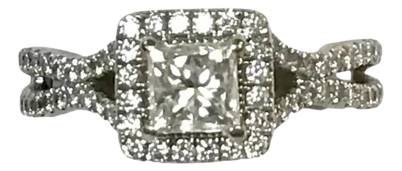 14k White Gold Diamond Engagement Ring With Sapphires Vera Wang Love Collection (1 of 7)