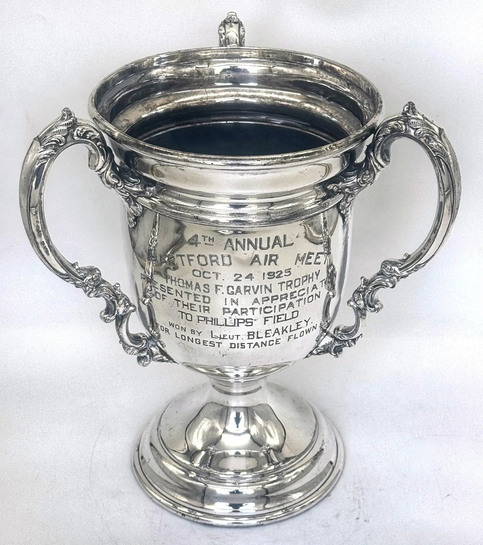 Thomas F. Garvin Trophy, 1925 Aviation Trophy, by Wilcox Silver Plate Co. - 3