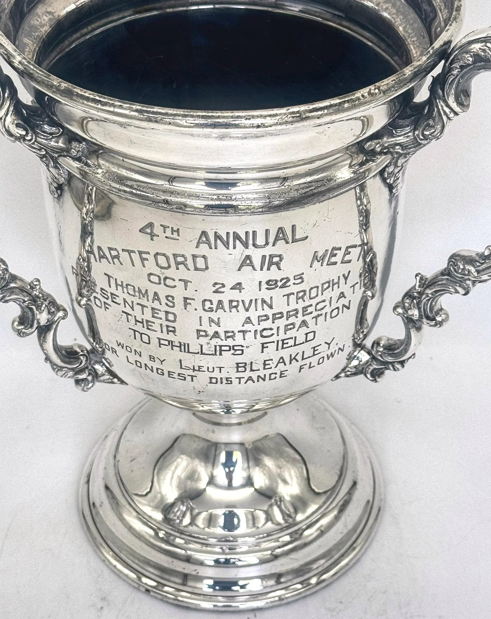 Thomas F. Garvin Trophy, 1925 Aviation Trophy, by Wilcox Silver Plate Co. - 8