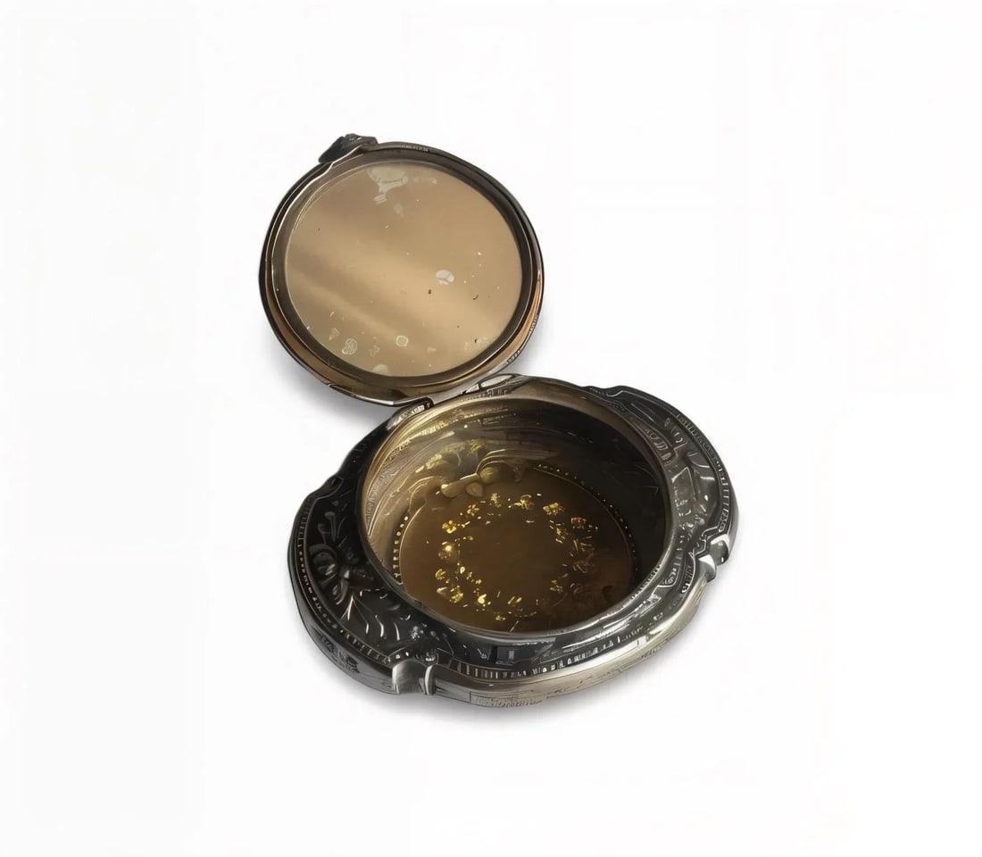 Antique French Rococo Locket Powder Box, Circa 1900 - 2