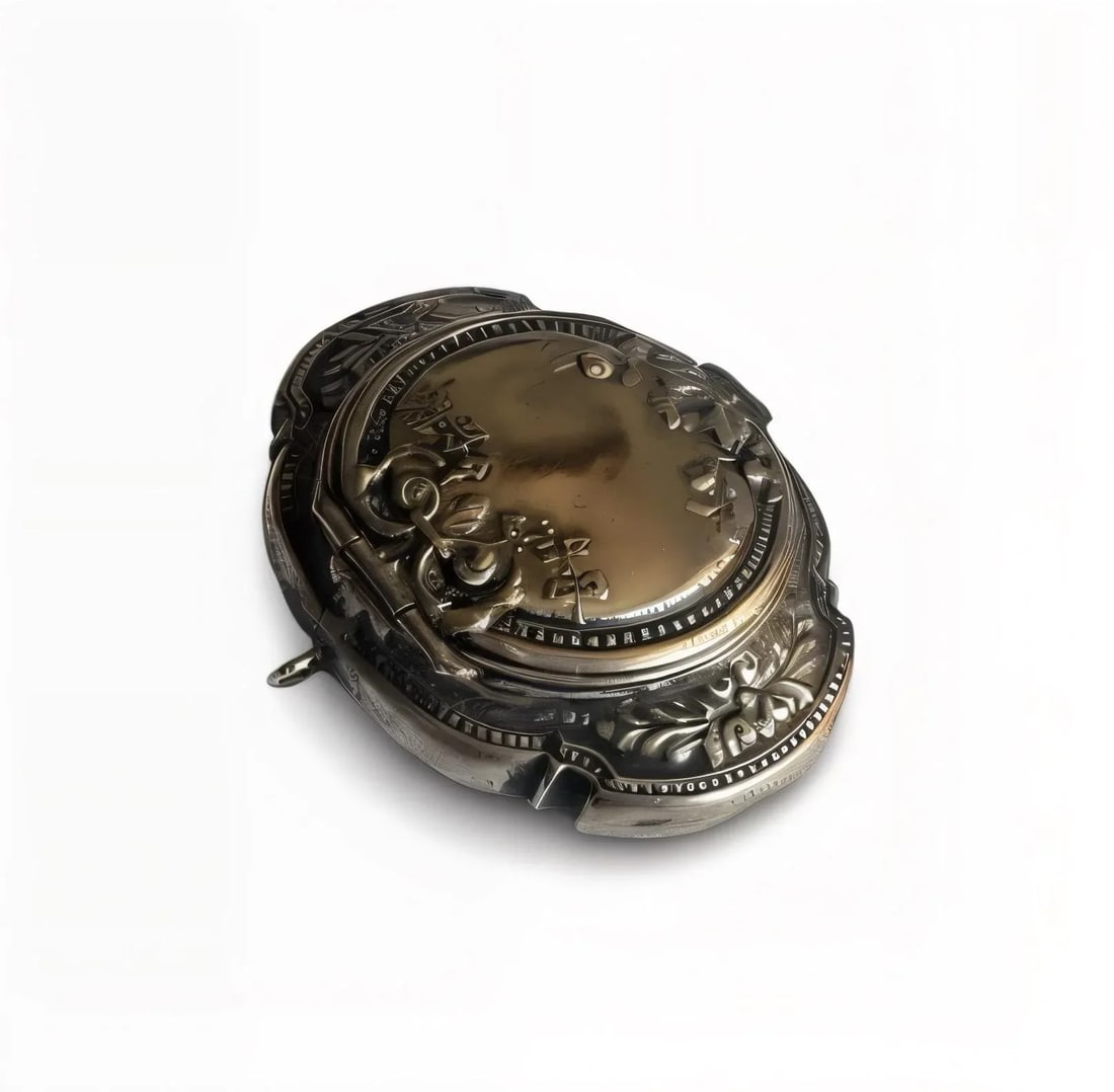 Antique French Rococo Locket Powder Box, Circa 1900 - 5