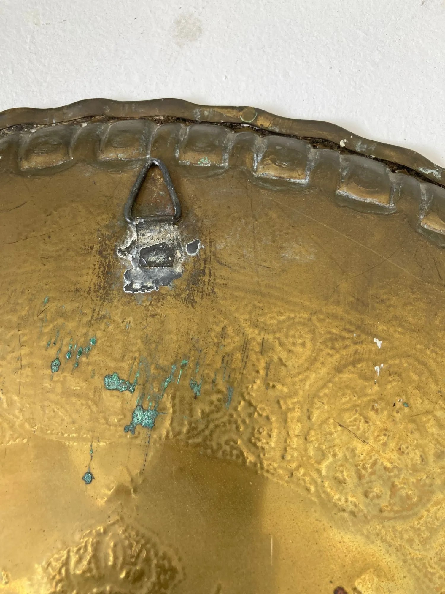 Islamic Middle Eastern Hanging Brass Tray With Calligraphy - 11
