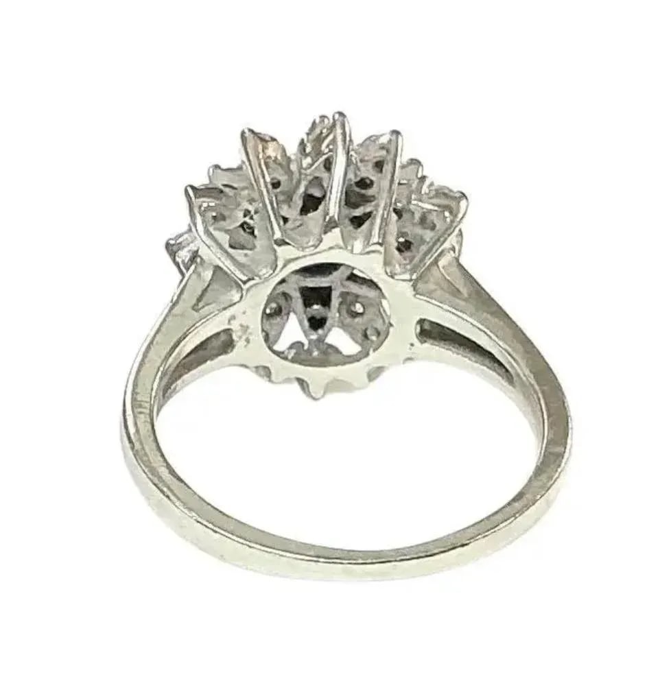 14-Karat White-Gold and Diamond Cluster Ring - 5