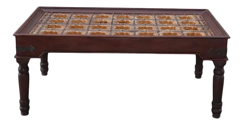 Solid Wood 8 Seater Dinning Table |Handmade Distressed Brown Table |Vintage Aged 31.5 Inch Long Dini (1 of 4)