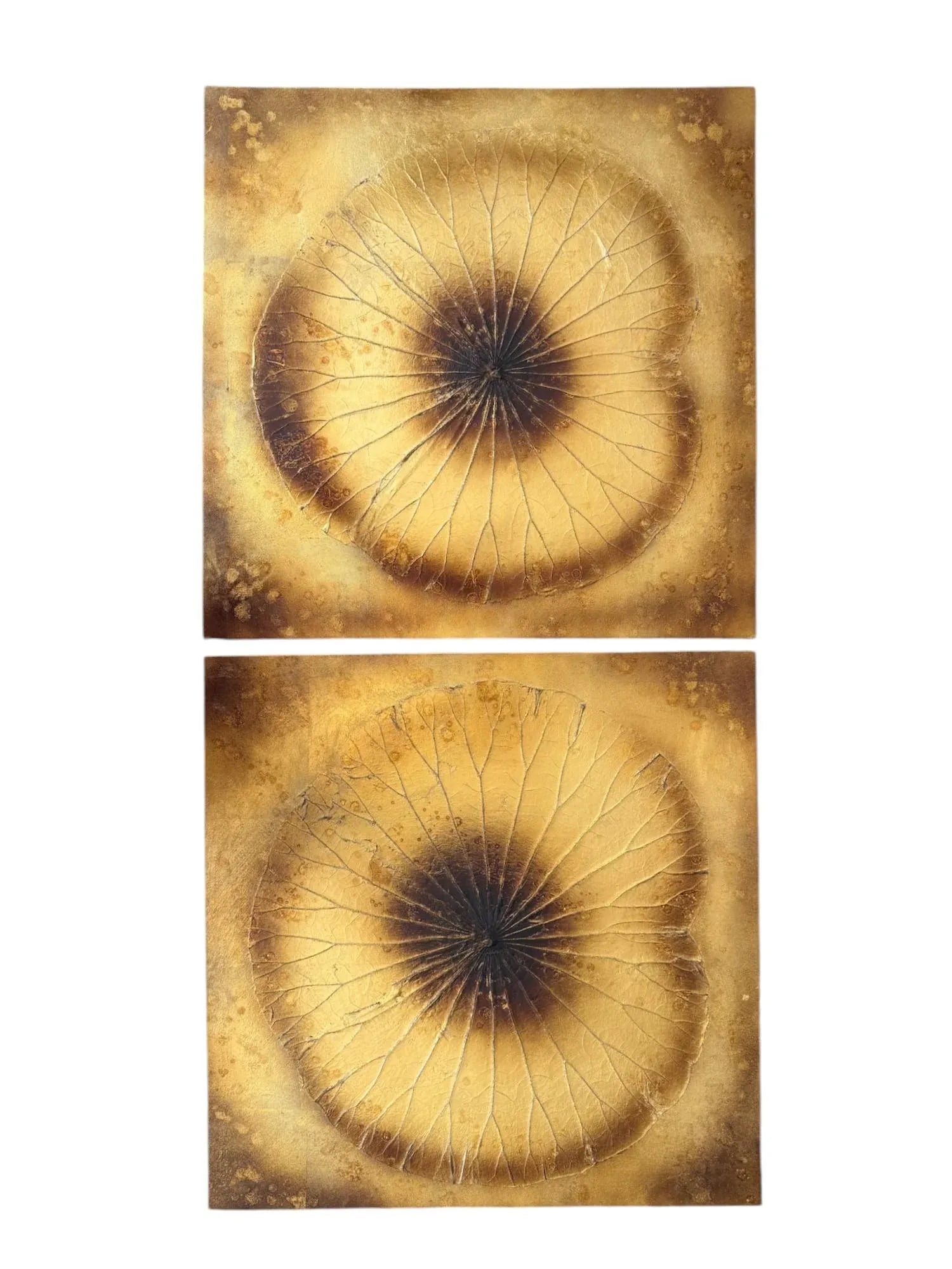 Palecek Gold Lotus Leaf Metallic Wall Decor - A Pair - 2