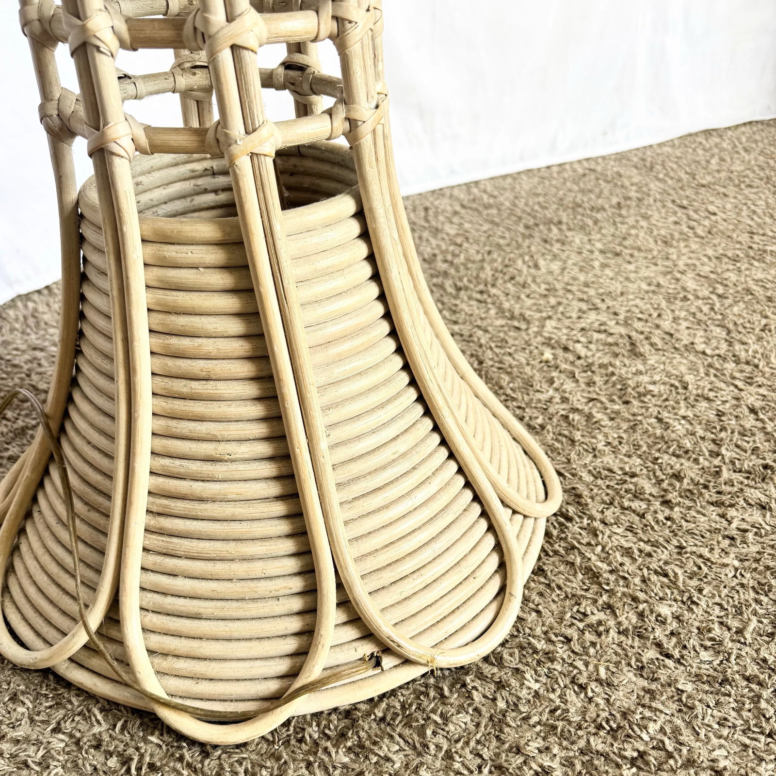 Boho Chic Gabriella Crespi Style Rattan Wicker Floor Lamp - 6