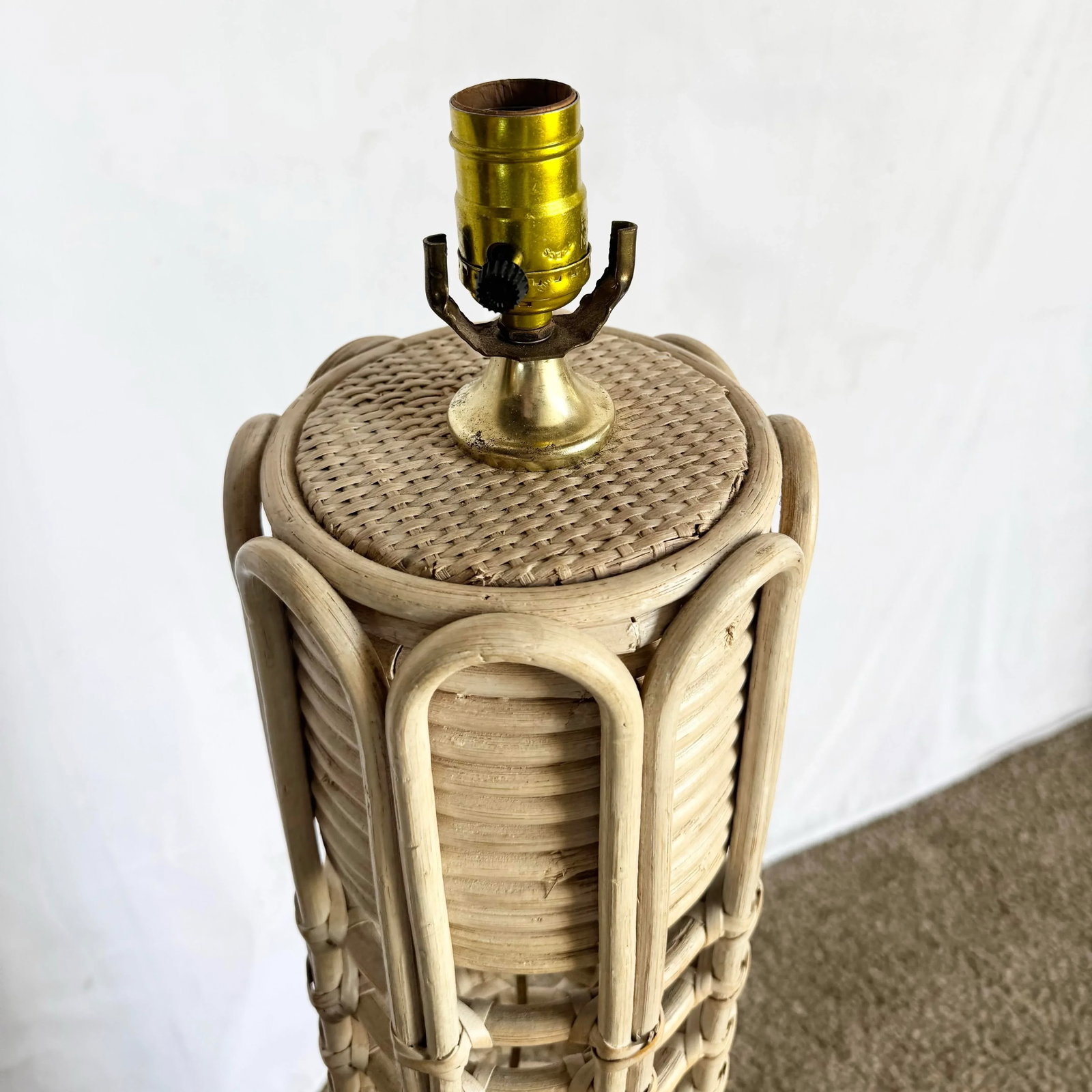 Boho Chic Gabriella Crespi Style Rattan Wicker Floor Lamp - 7